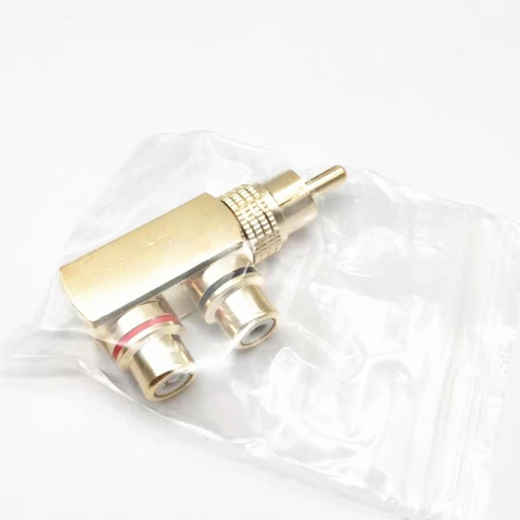 Premium RCA Splitter Adapter 90 Degree AV TV Audio Splitter Plug Converter