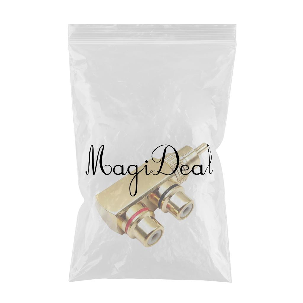 Premium RCA Splitter Adapter 90 Degree AV TV Audio Splitter Plug Converter