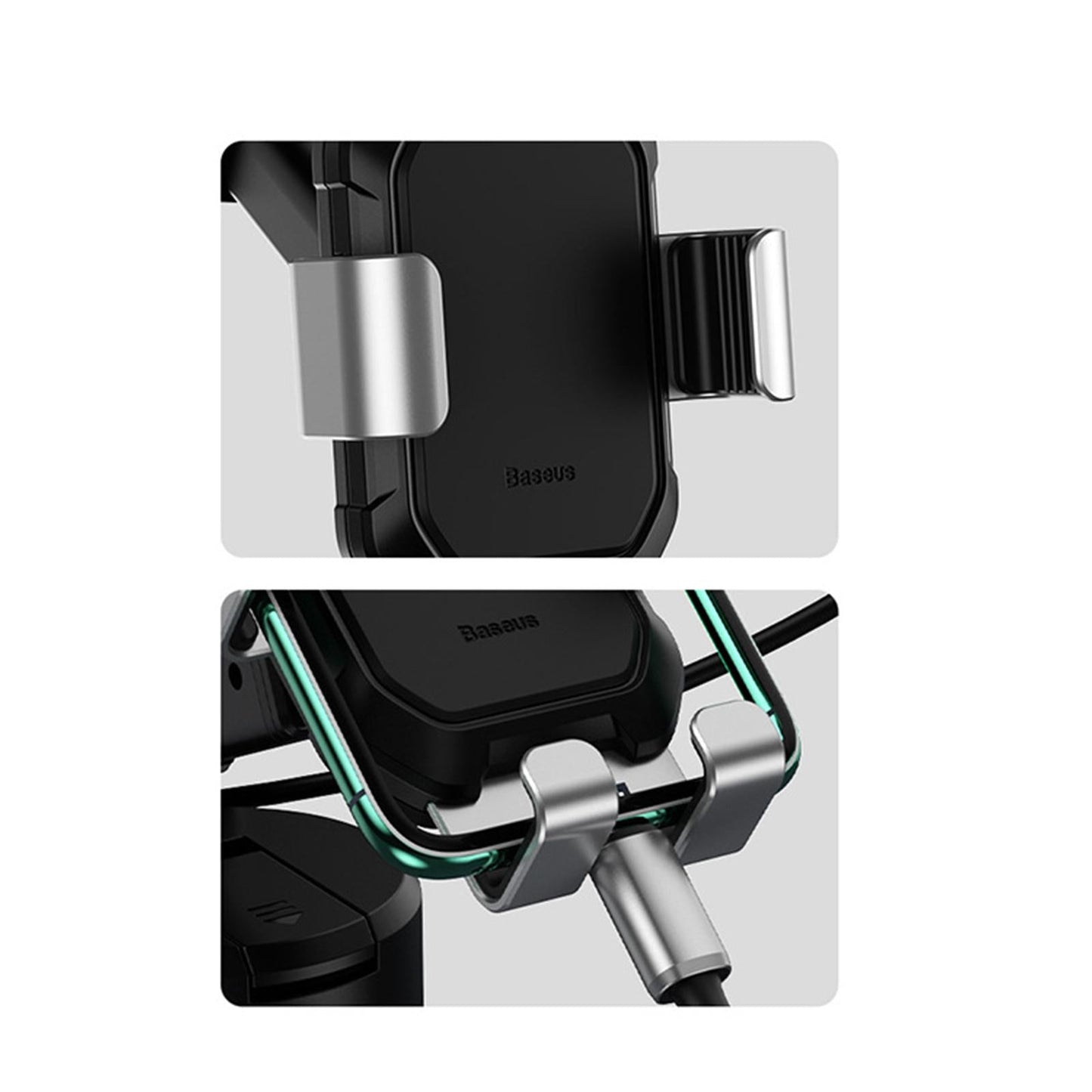 Universal Phone Mount Phone Holder Rotation Car Mount Easy Clamp Silver