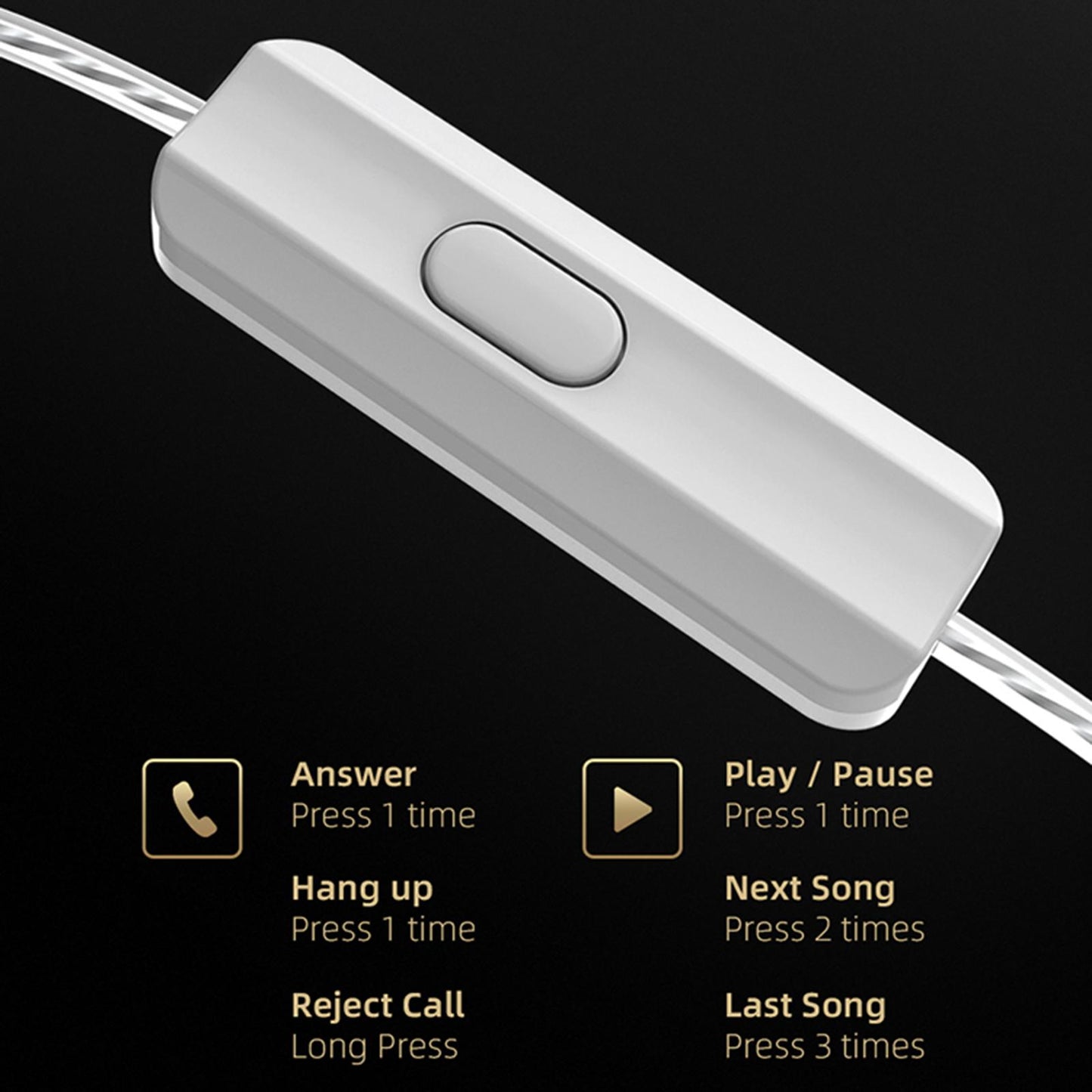 Dual Hybrid Driver Earphones 0.75mm 2Pin Detachable Cable Rose Gold with Mic