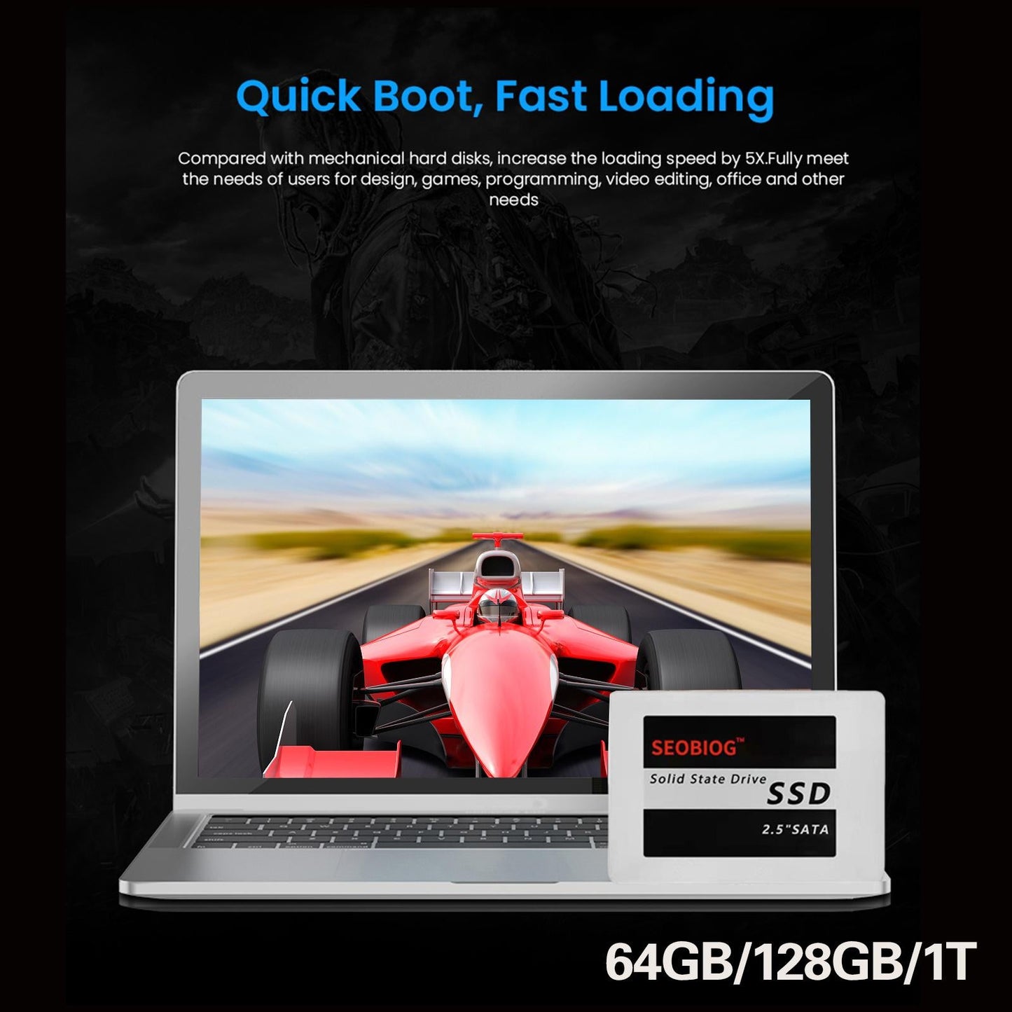 2.5 inches SATA3.0 SSD Internal Solid State Drive for PC Laptop 64GB