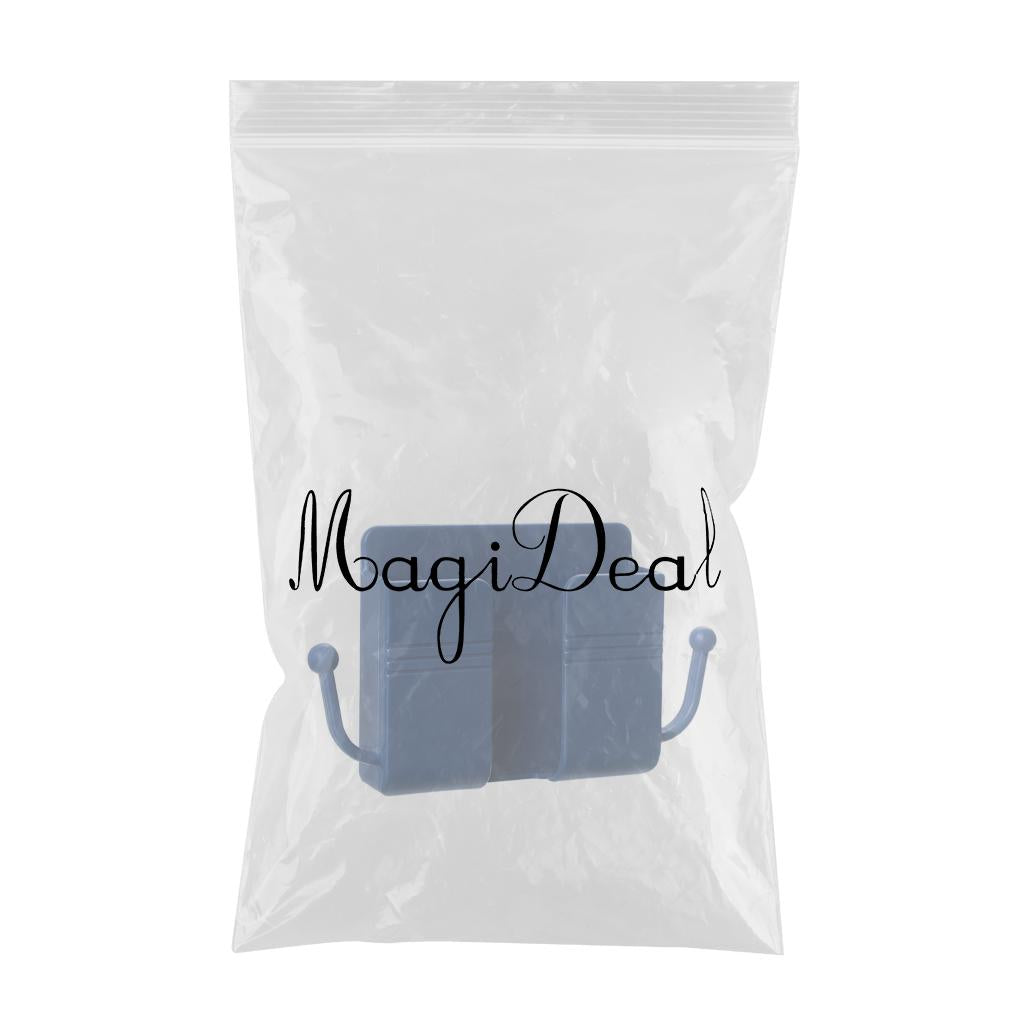 Wall Mount Phone Holder Adhesive Phones Home Charging Rack with Hooks Blue