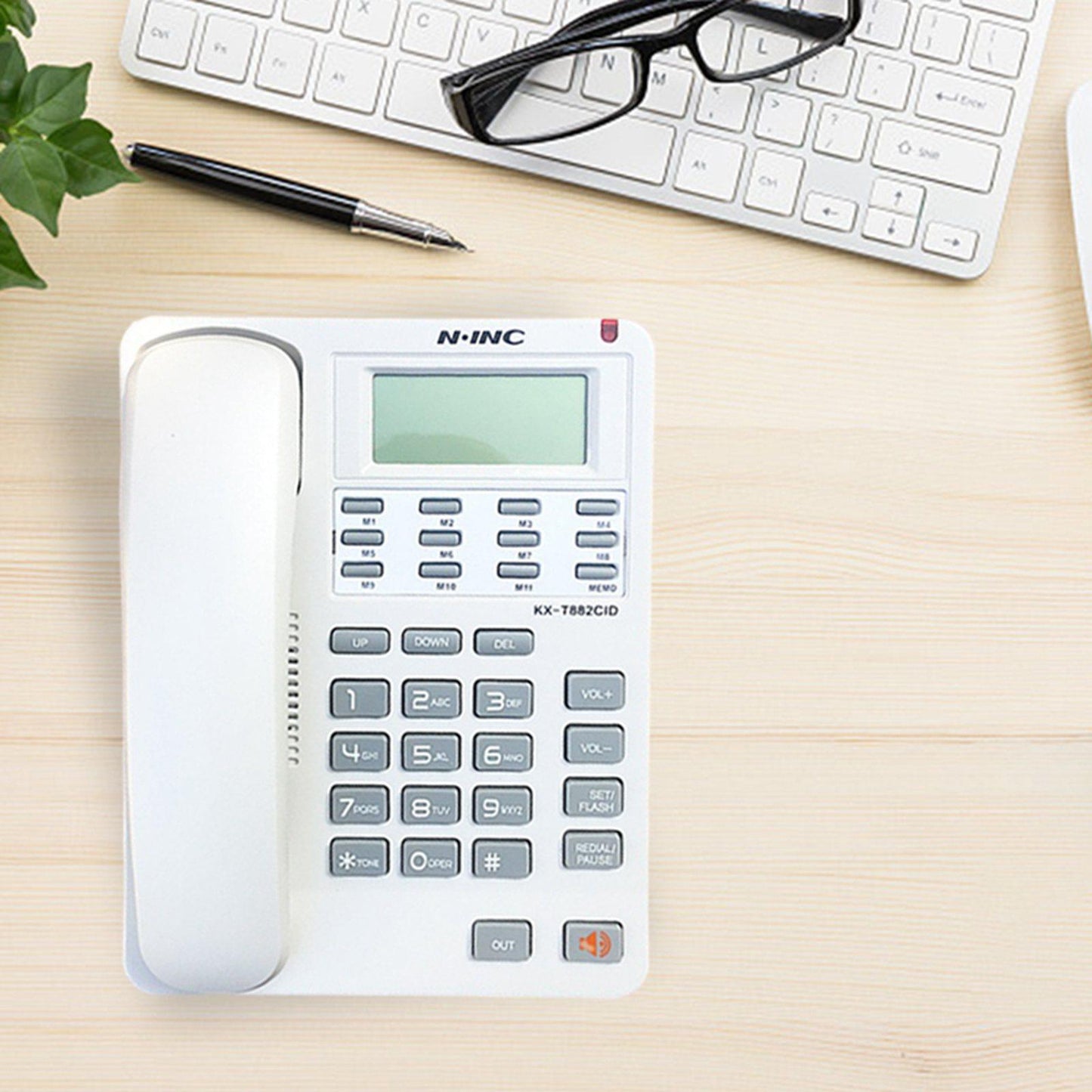 Corded Telephone Caller ID Volume Control Redial/P for Office Desktop white