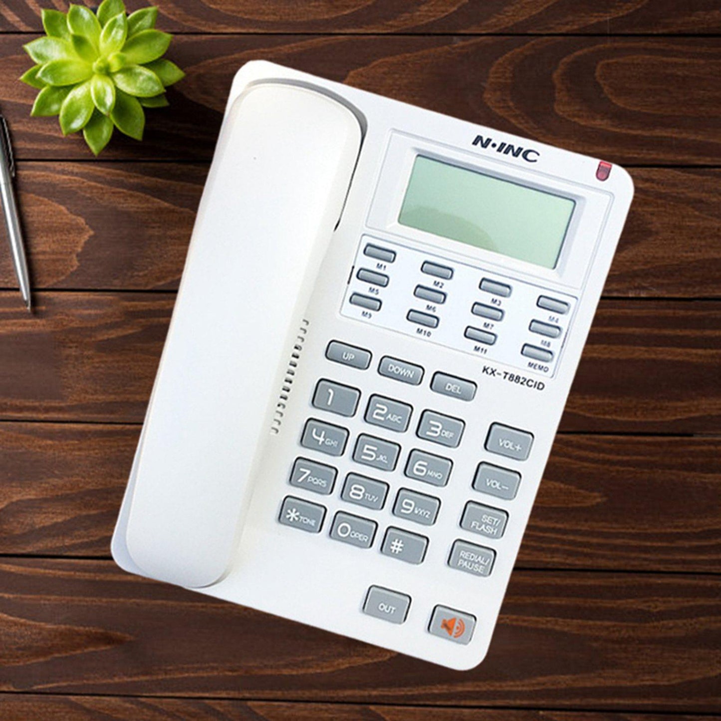 Corded Telephone Caller ID Volume Control Redial/P for Office Desktop white