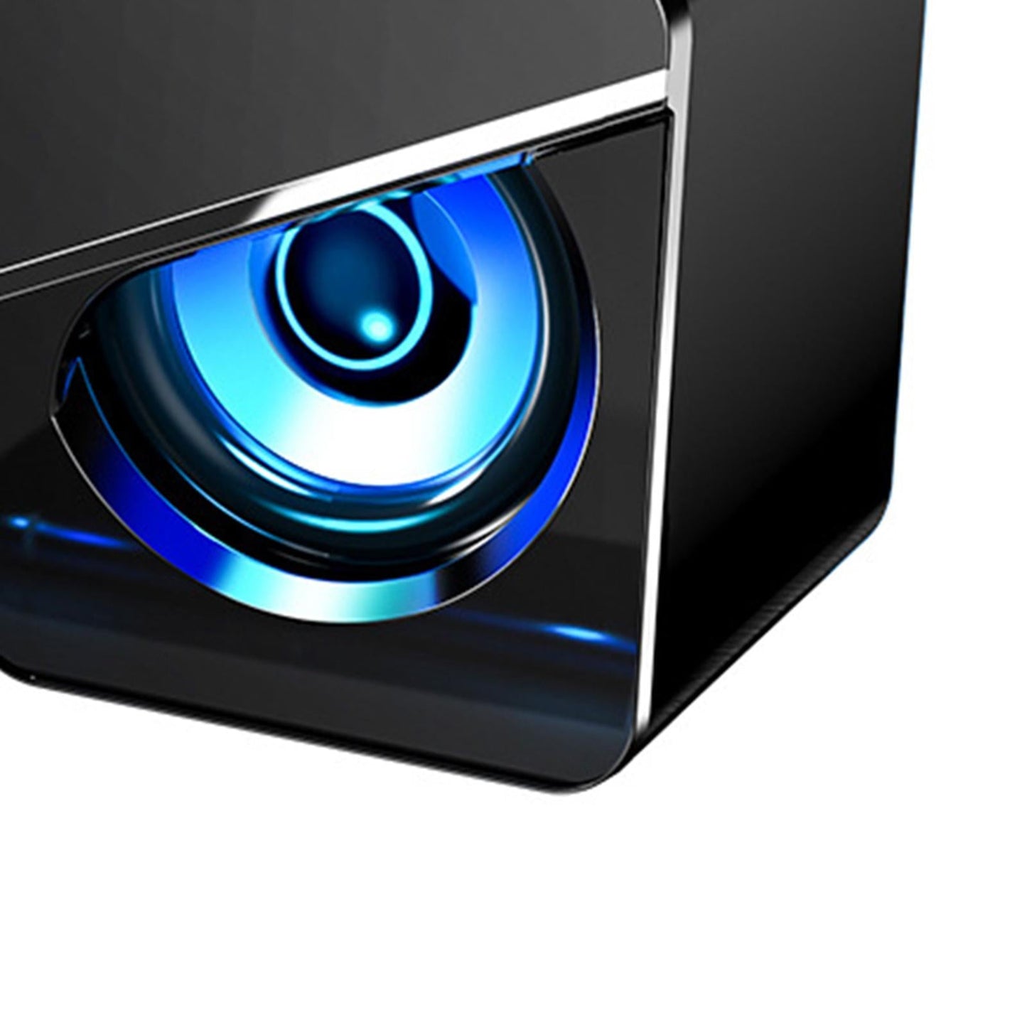 USB Powered Computer Speakers for PC Gaming Projector Home LED Light Black