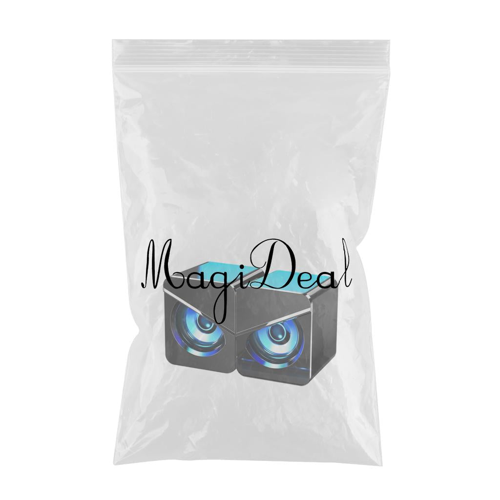 USB Powered Computer Speakers for PC Gaming Projector Home LED Light Black