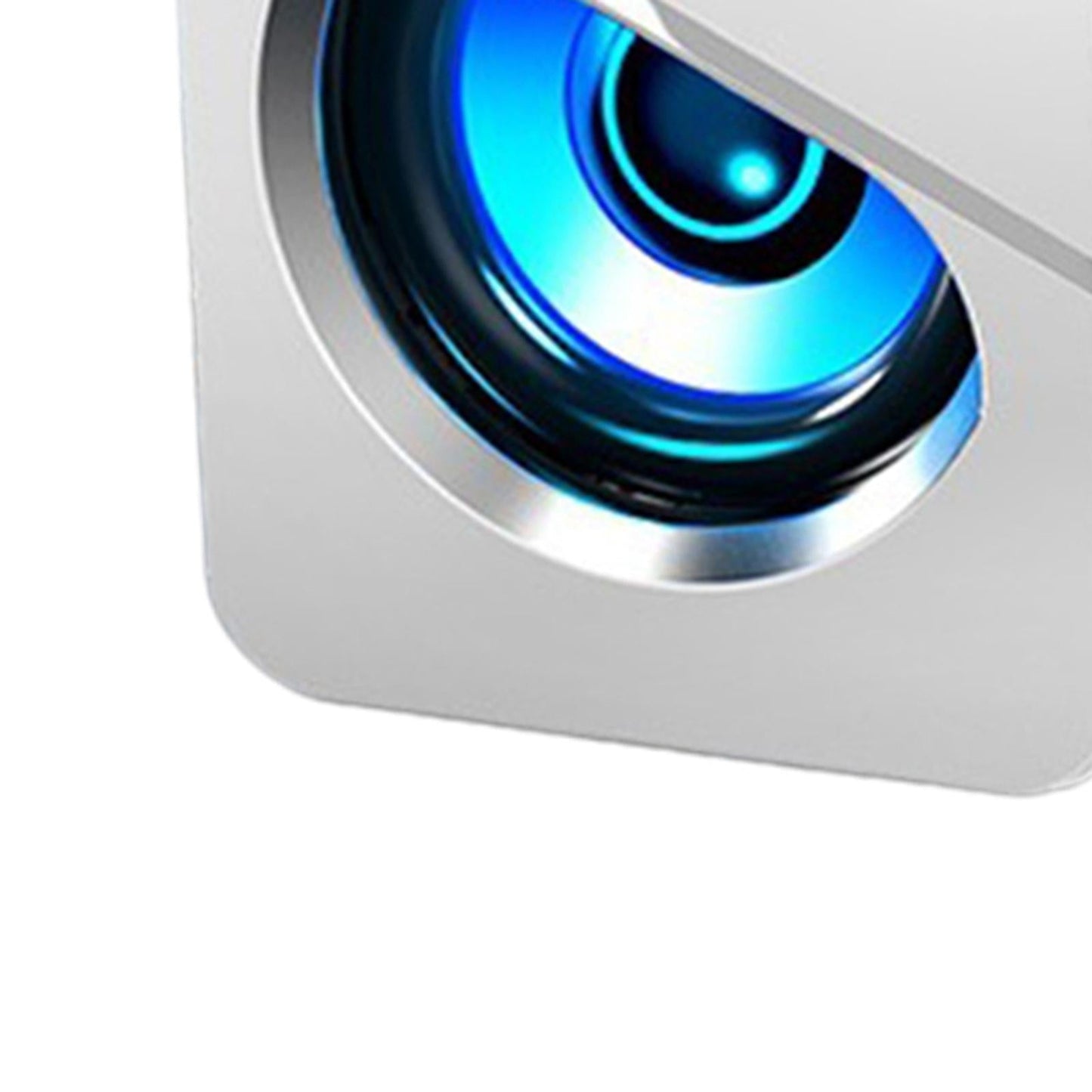 USB Powered Computer Speakers for PC Gaming Projector Home LED Light White