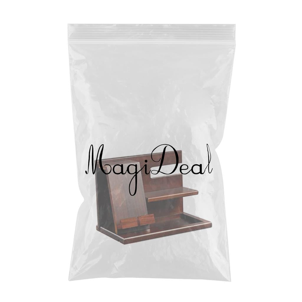 Wood Phone Docking Station Travel Key Holder Wallet Stand Watch Organizer