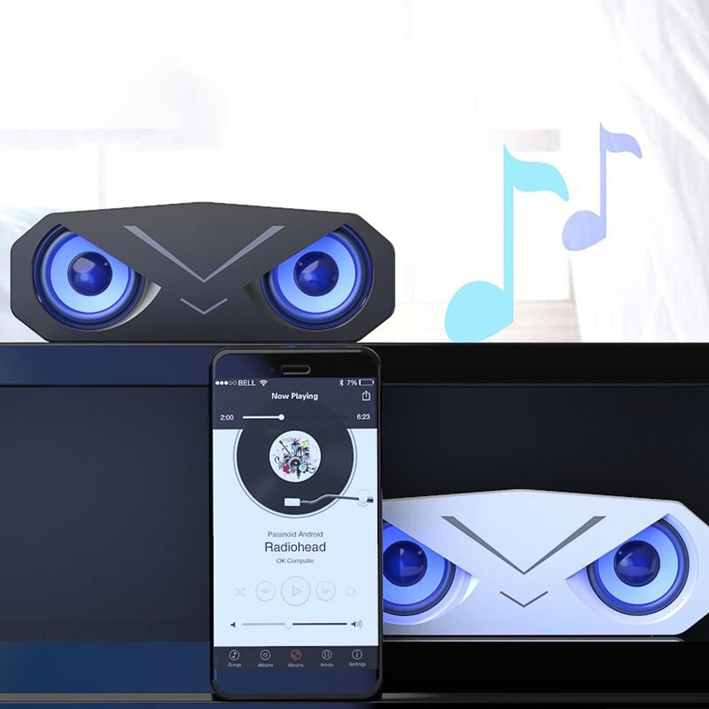 Bluetooth Wireless Speaker 360 HD Surround Sound V5.0 for Windows White