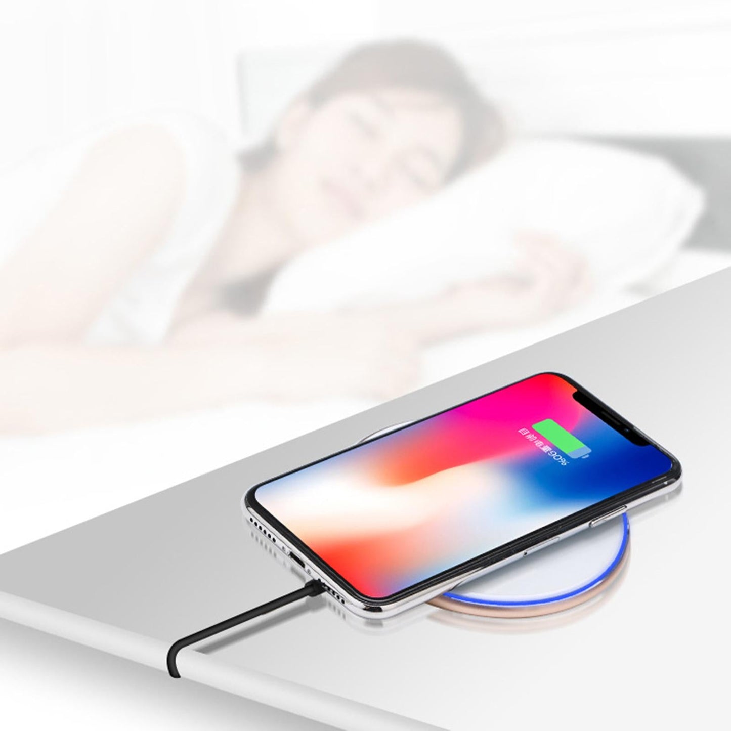 Qi Mirror Wireless Charger 10W Charging Base Quickly Charge for Smartphone Black