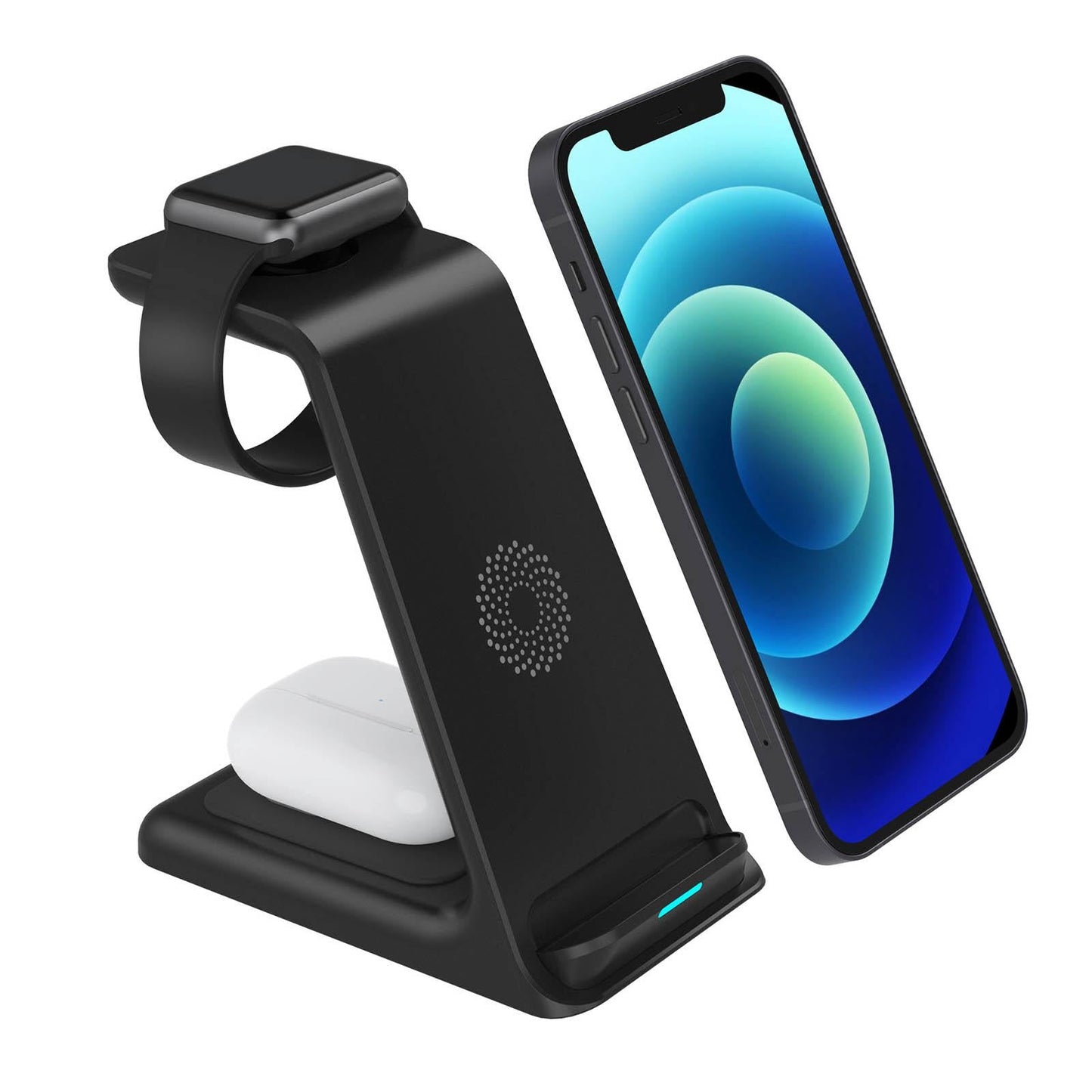 3 in 1 Wireless Charger Stand Gifts Office for iPhone 13 12 11 XR x 8 Black