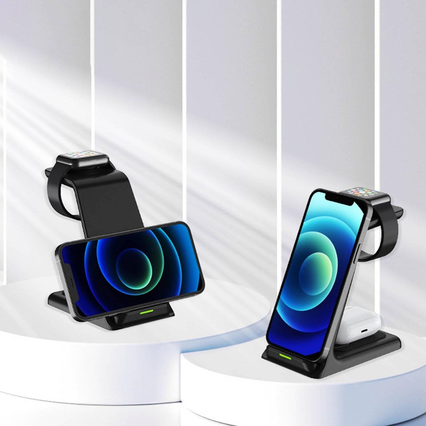 3 in 1 Wireless Charger Stand Gifts Office for iPhone 13 12 11 XR x 8 Black