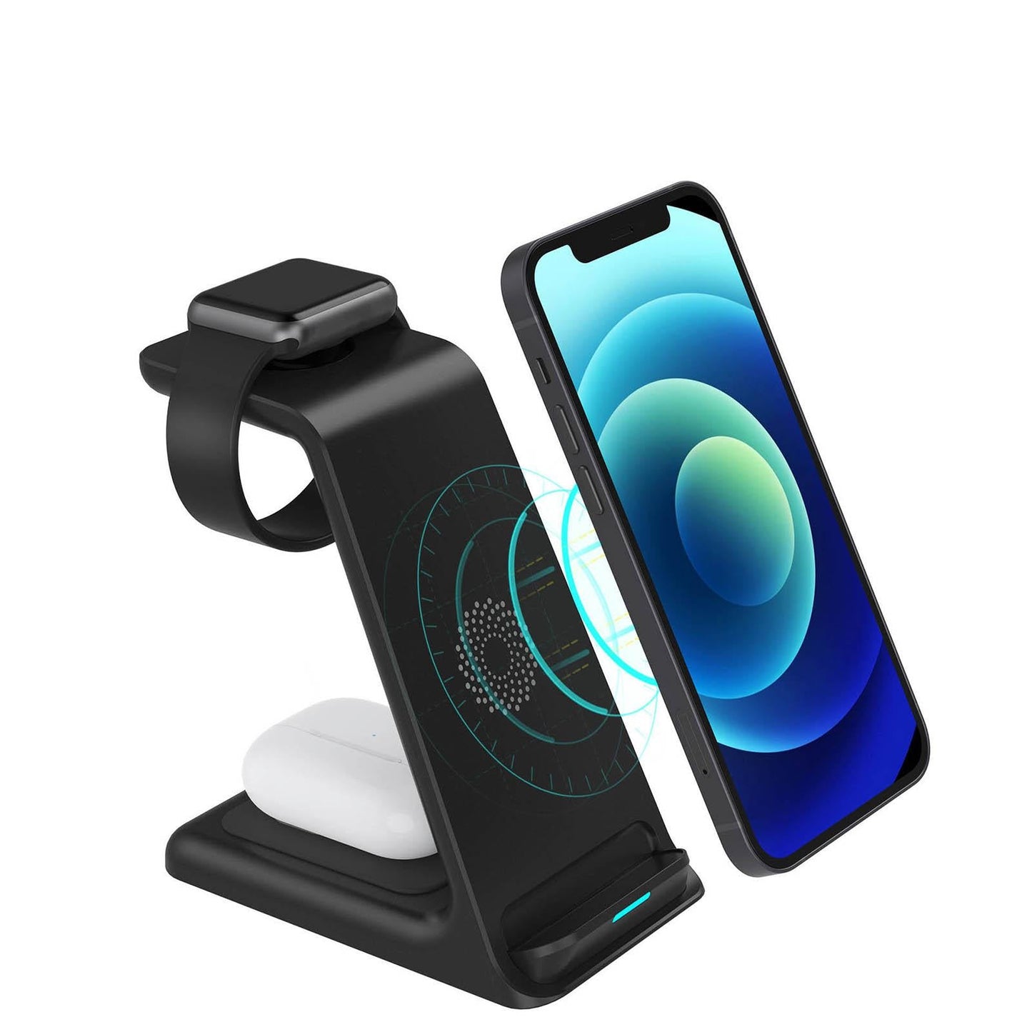 3 in 1 Wireless Charger Stand Gifts Office for iPhone 13 12 11 XR x 8 Black