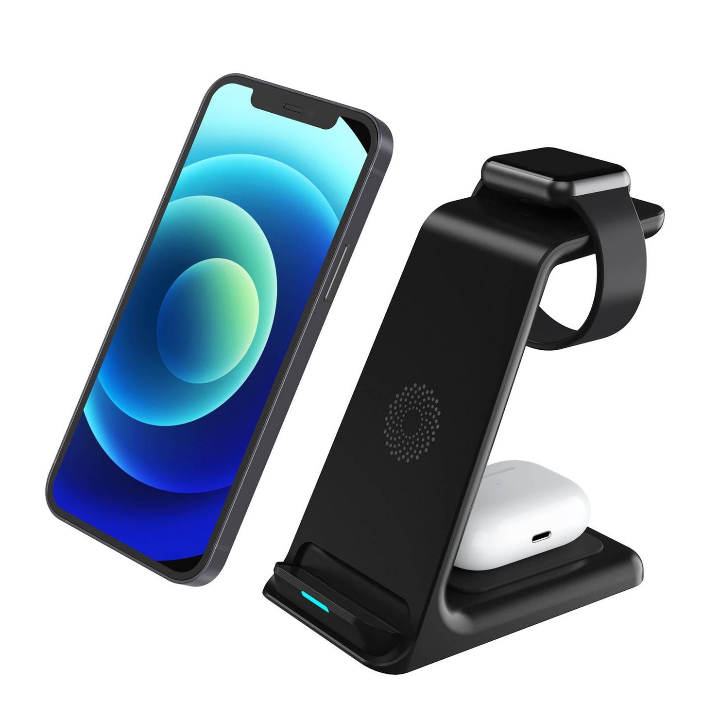 3 in 1 Wireless Charger Stand Gifts Office for iPhone 13 12 11 XR x 8 Black