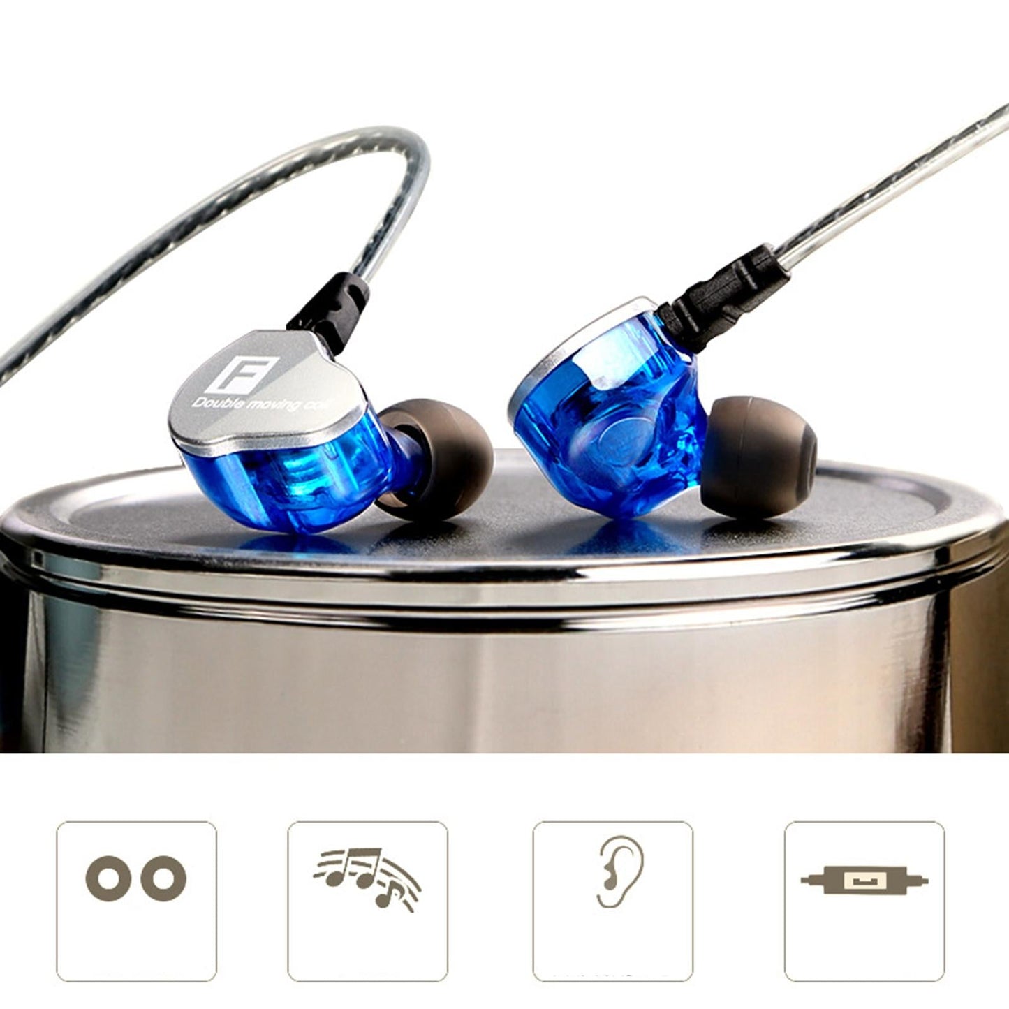 Earphones Headphones Wired in-Ear Earbuds Hi-fi Headset Stereo White