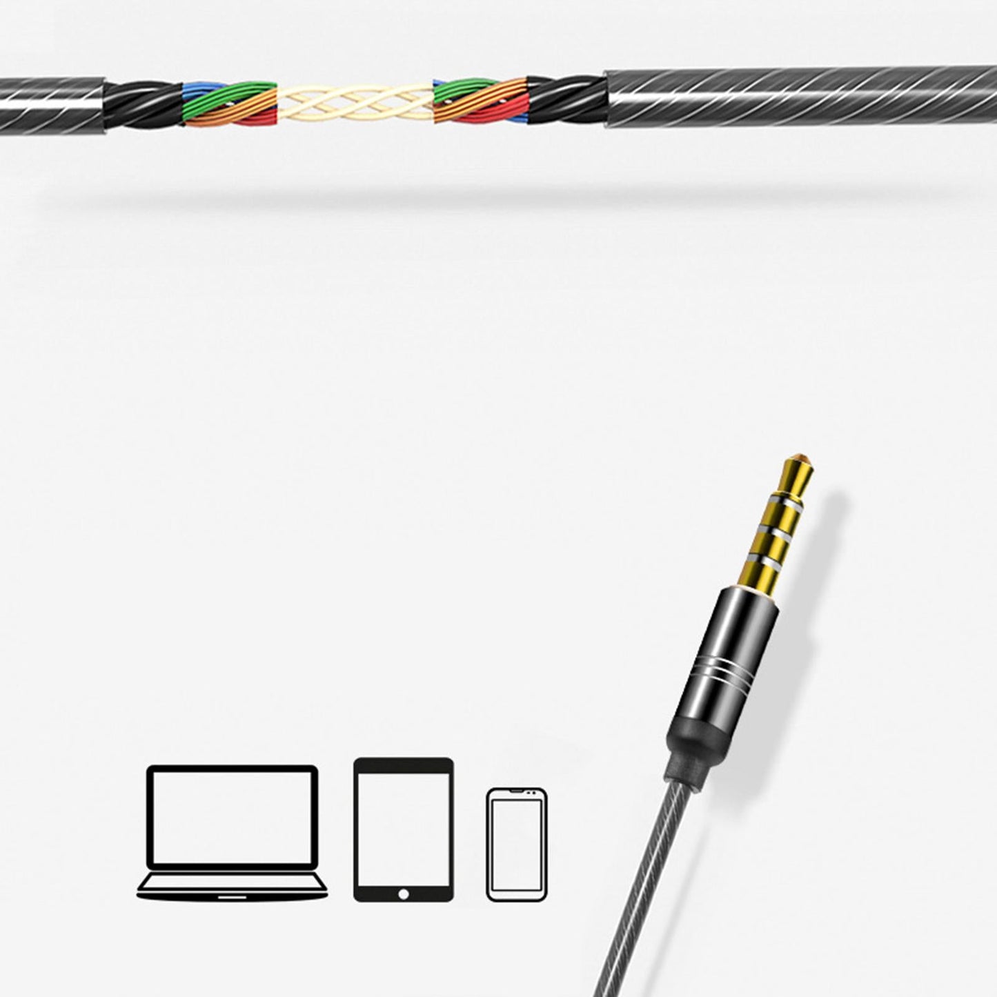 Earphones Headphones Wired in-Ear Earbuds Hi-fi Headset Stereo White