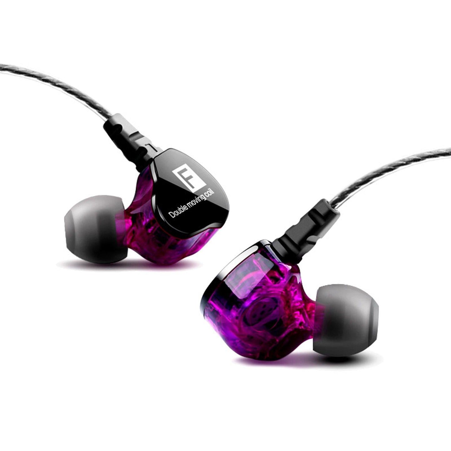 Earphones Headphones Wired in-Ear Earbuds Hi-fi Headset Stereo Purple