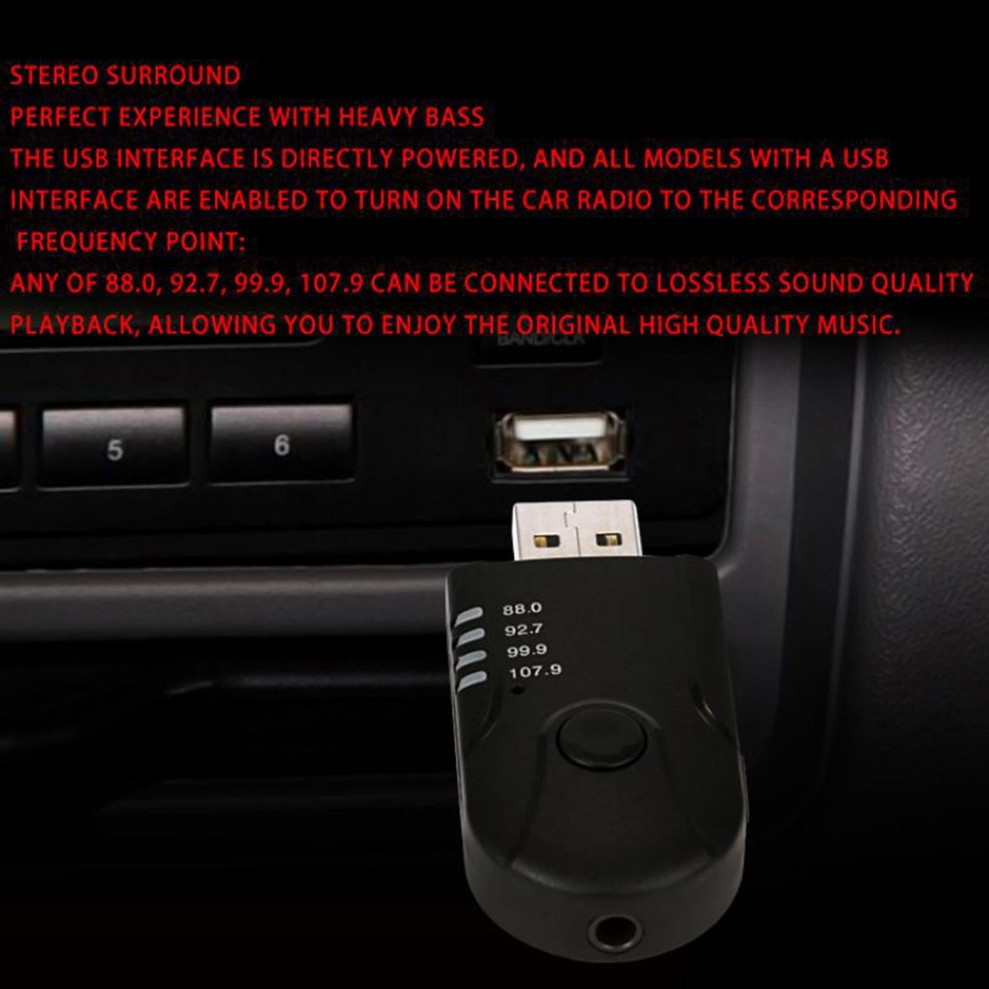 USB Bluetooth Adapter Wireless Built-in Mic Audio for Laptop AUX Headphones