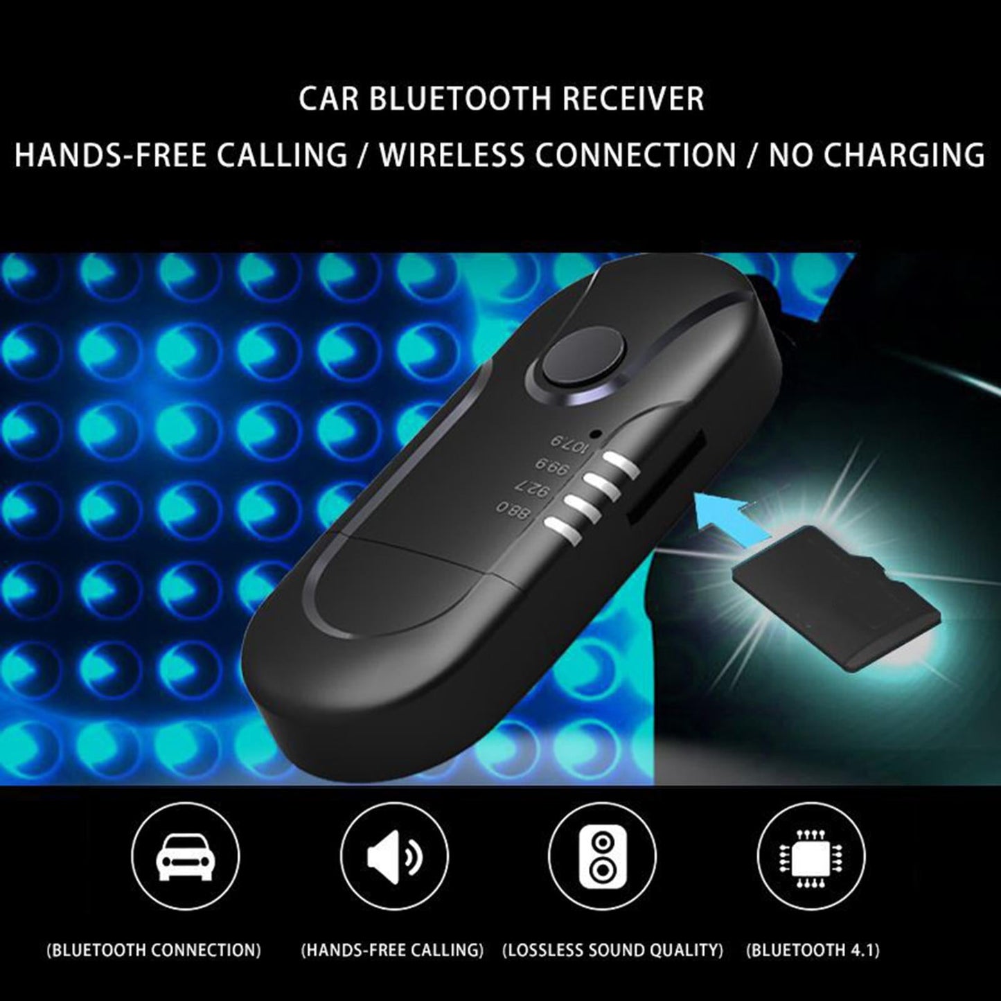 USB Bluetooth Adapter Wireless Built-in Mic Audio for Laptop AUX Headphones