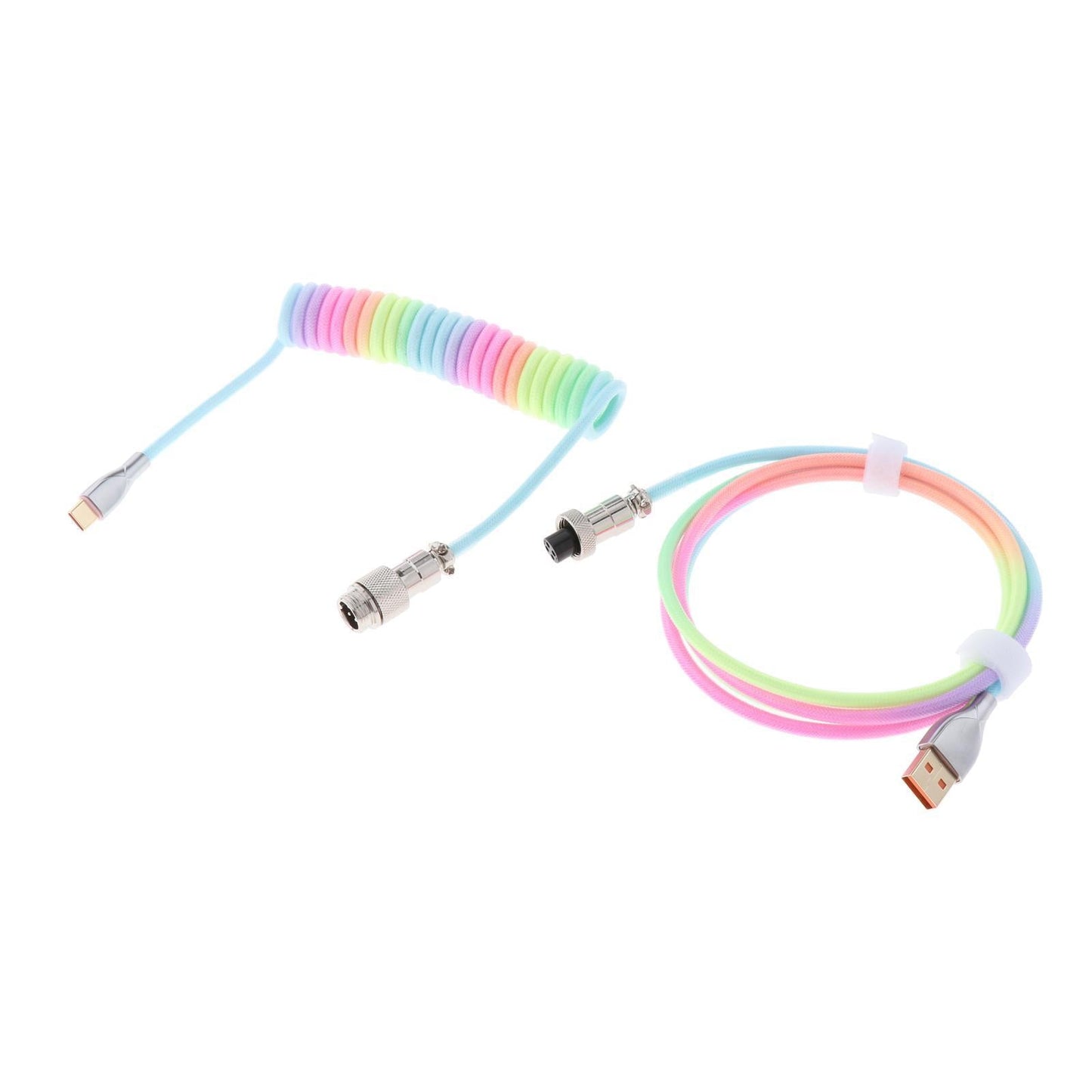 1.8M Coiled Cable Wire Mini Micro USB for Mechanical Keyboard Game Console Seven colors