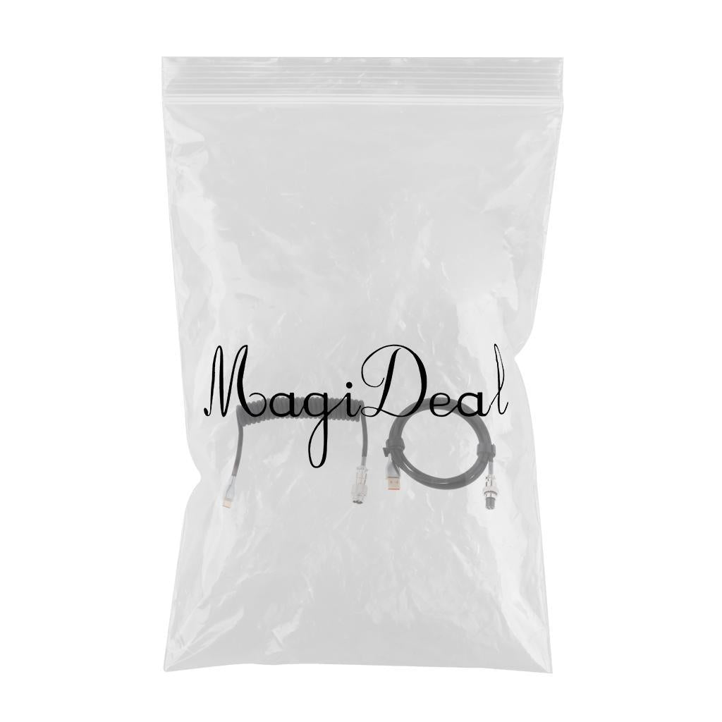 1.8M Coiled Cable Wire Mini Micro USB for Mechanical Keyboard Game Console Black