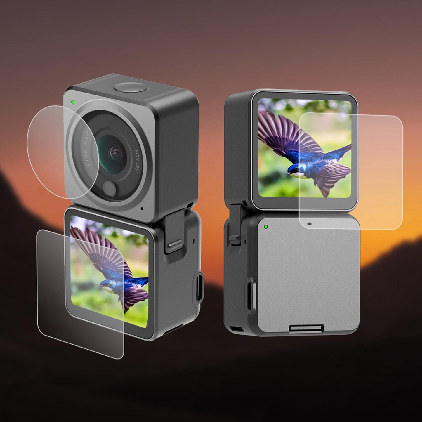 Lens Screen Protective Film for DJI Action 2 Lens Protector Set 2