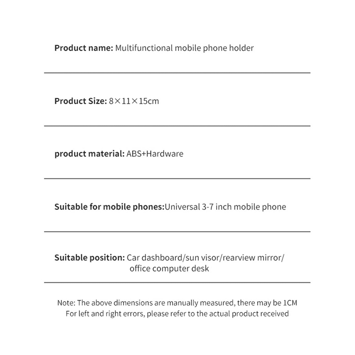 Universal Car Phone Holder Replacement Maximum Angle for 4-7 Inches Car Black Green