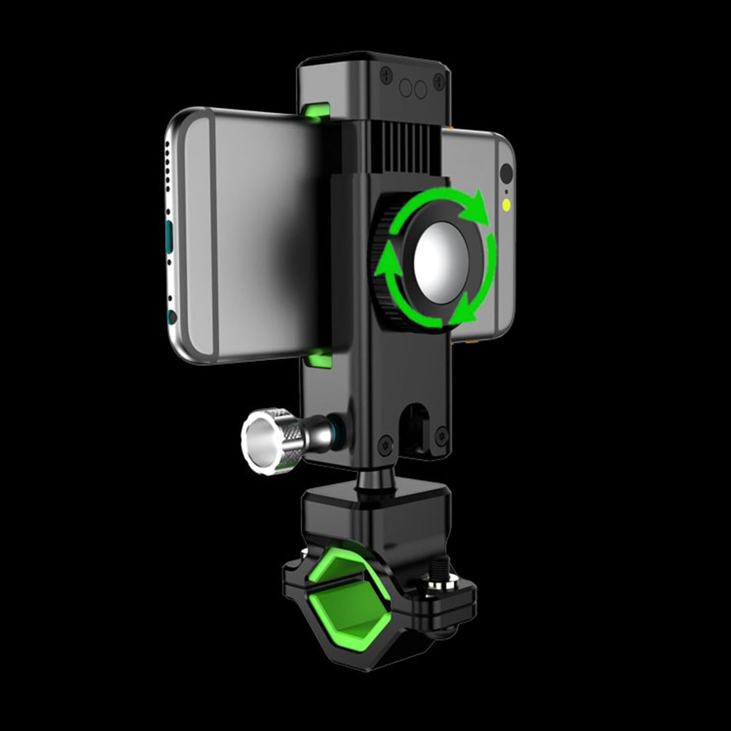 Bicycle Smartphone Mount with Light Silicone Pad Plastic for Bike green