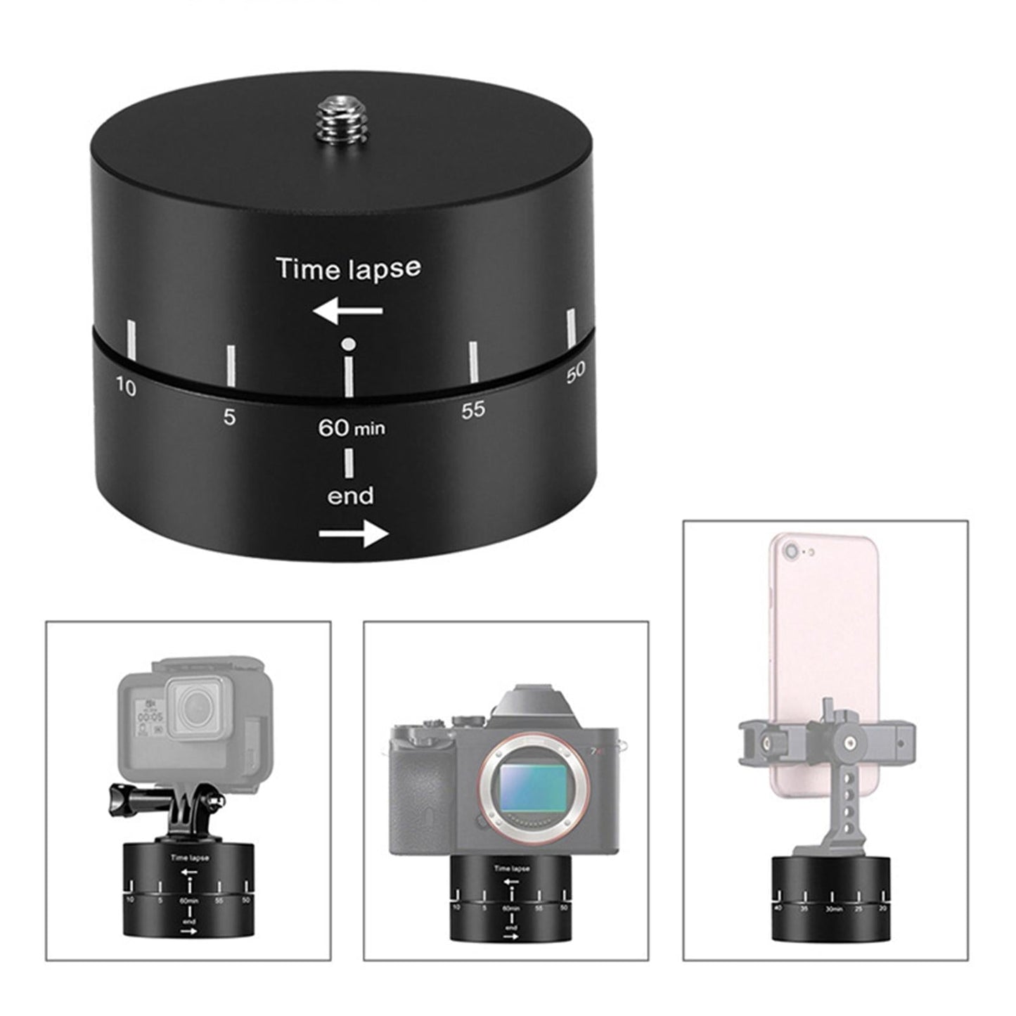 Time Lapse Stabilizer 360-Degree Aluminum for DJI Action Accessory Filming