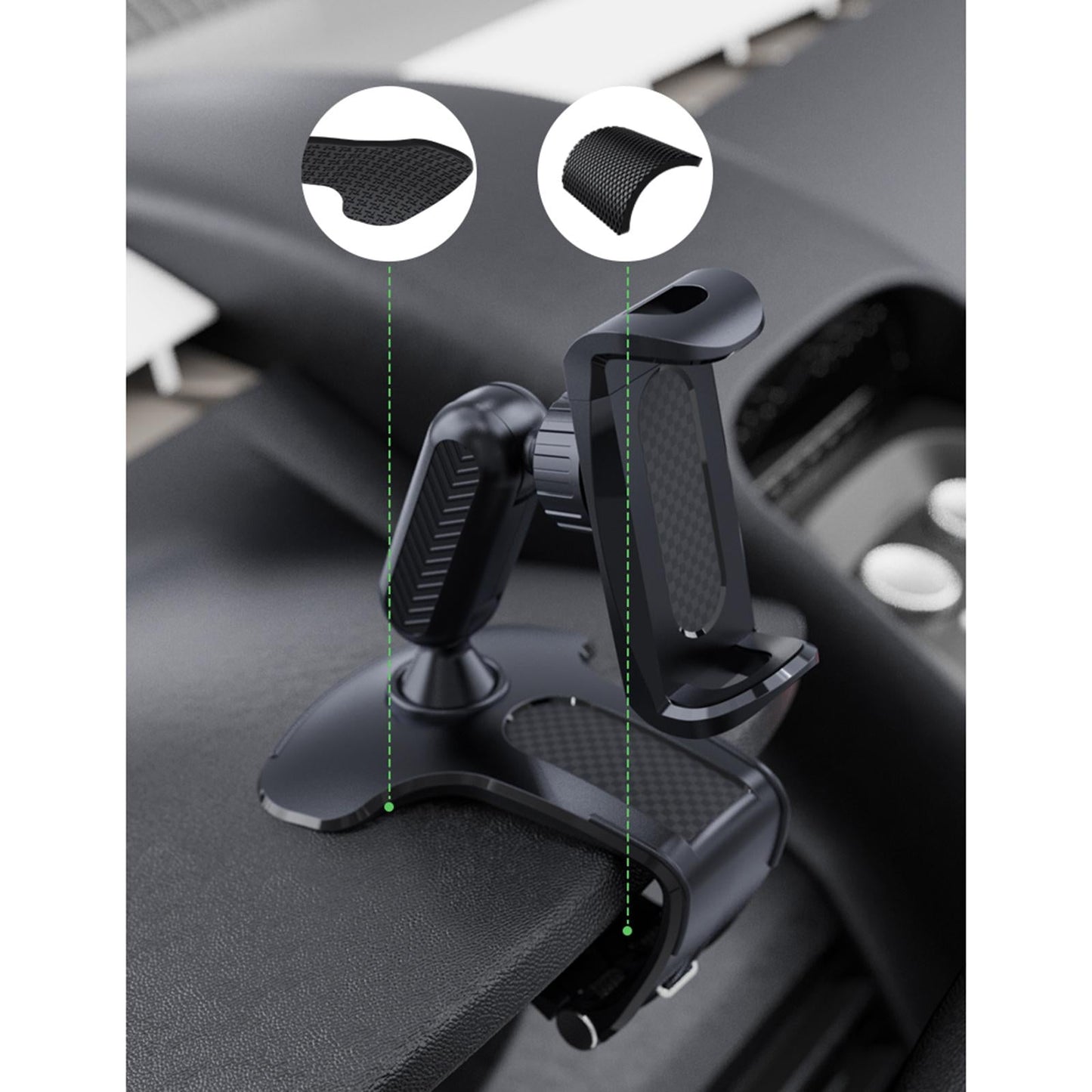 Car Dashboard Phone Bracket 360 Rotatable gm visor touch lock