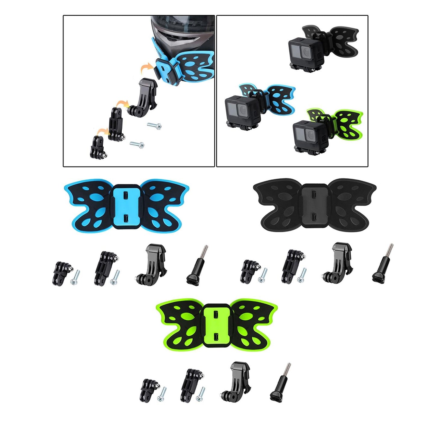 Motorcycle Helmet Chin Strap Mount Shockproof Universal for Action Camera Black