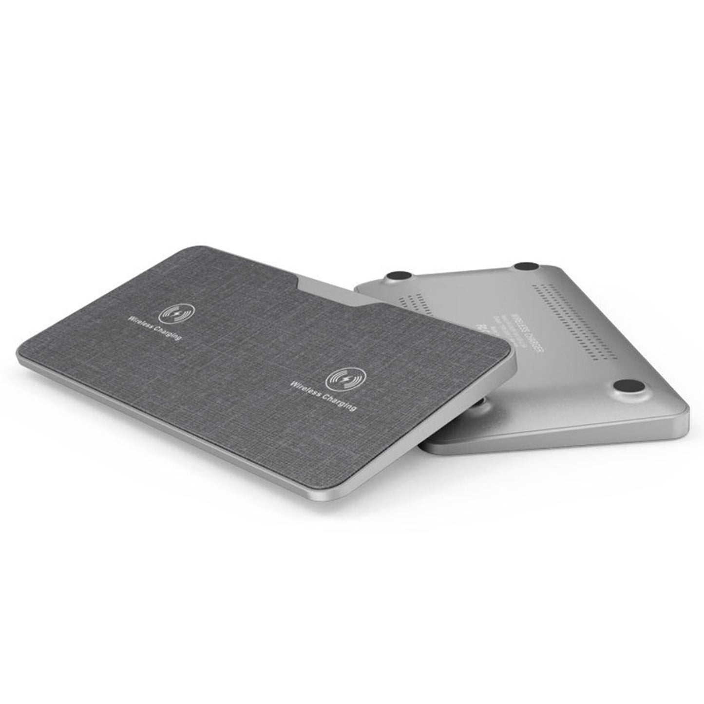 Dual Wireless Charger Qi ABS 2 in 1 Station Dock W/ LED Indicator for Phone Gray