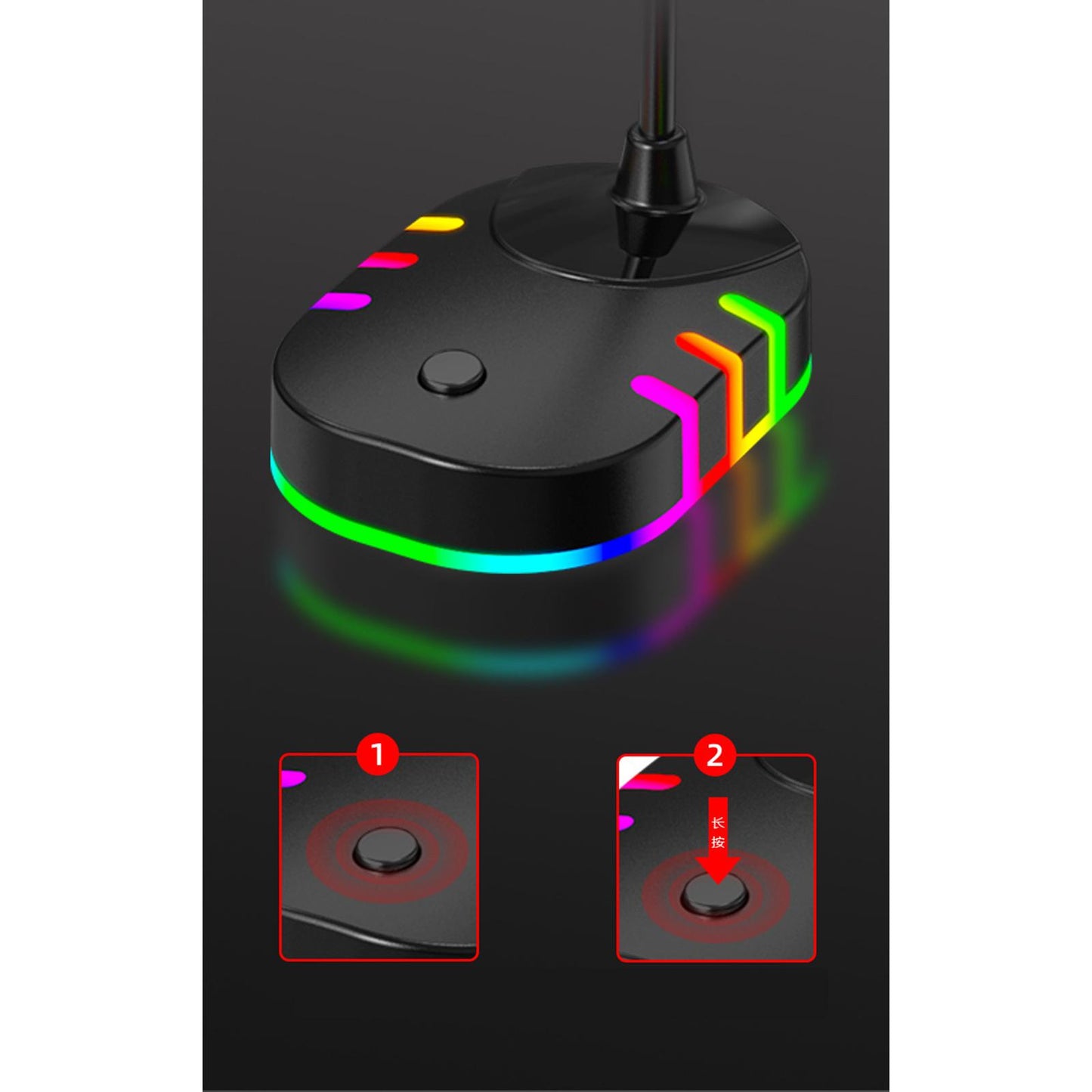 Computer Microphone RGB Light-Emitting for PC Laptop Plug Play 3.5mm