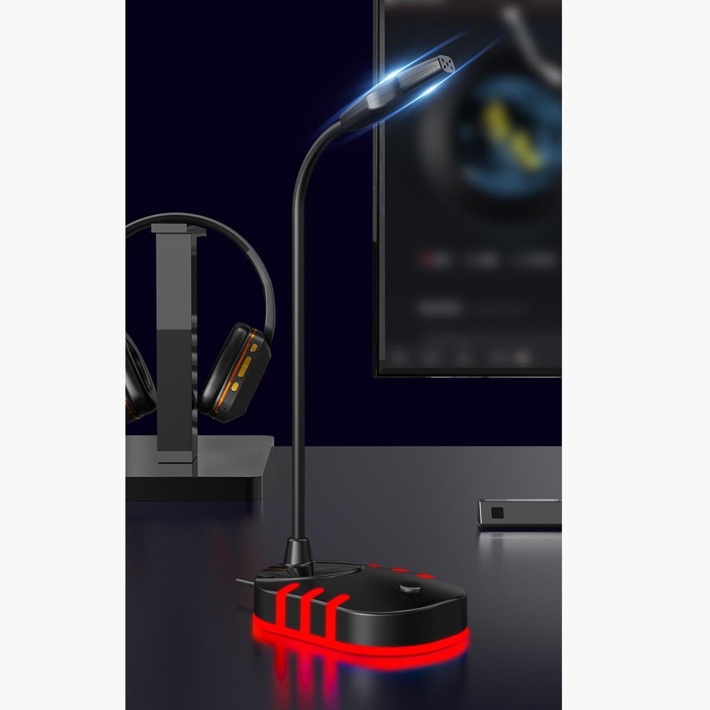 Computer Microphone RGB Light-Emitting for PC Laptop Plug Play 3.5mm