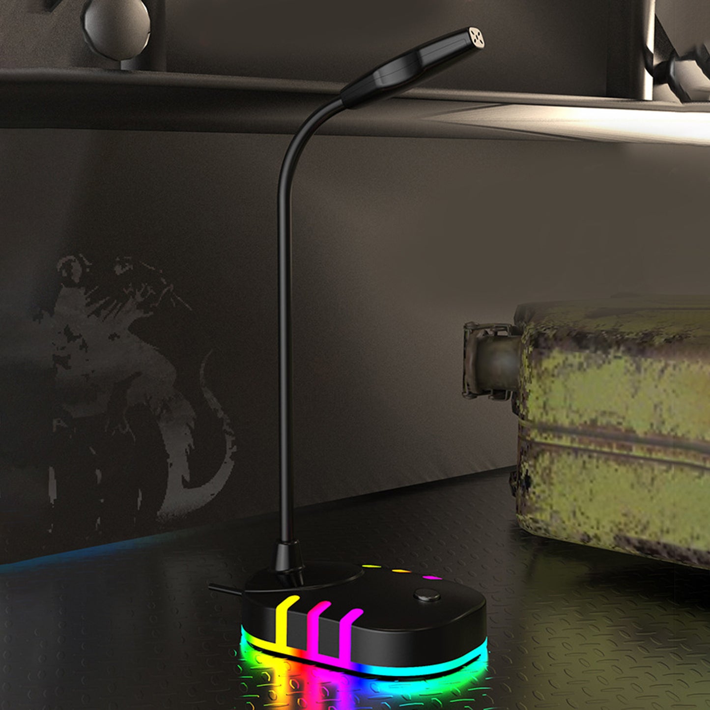 Computer Microphone RGB Light-Emitting for PC Laptop Plug Play USB with RGB