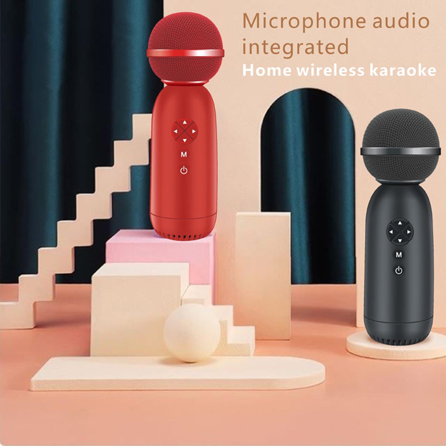 2 in 1 Wireless Karaoke Microphone Bluetooth 5.0 for Kids Adults Rose Gold