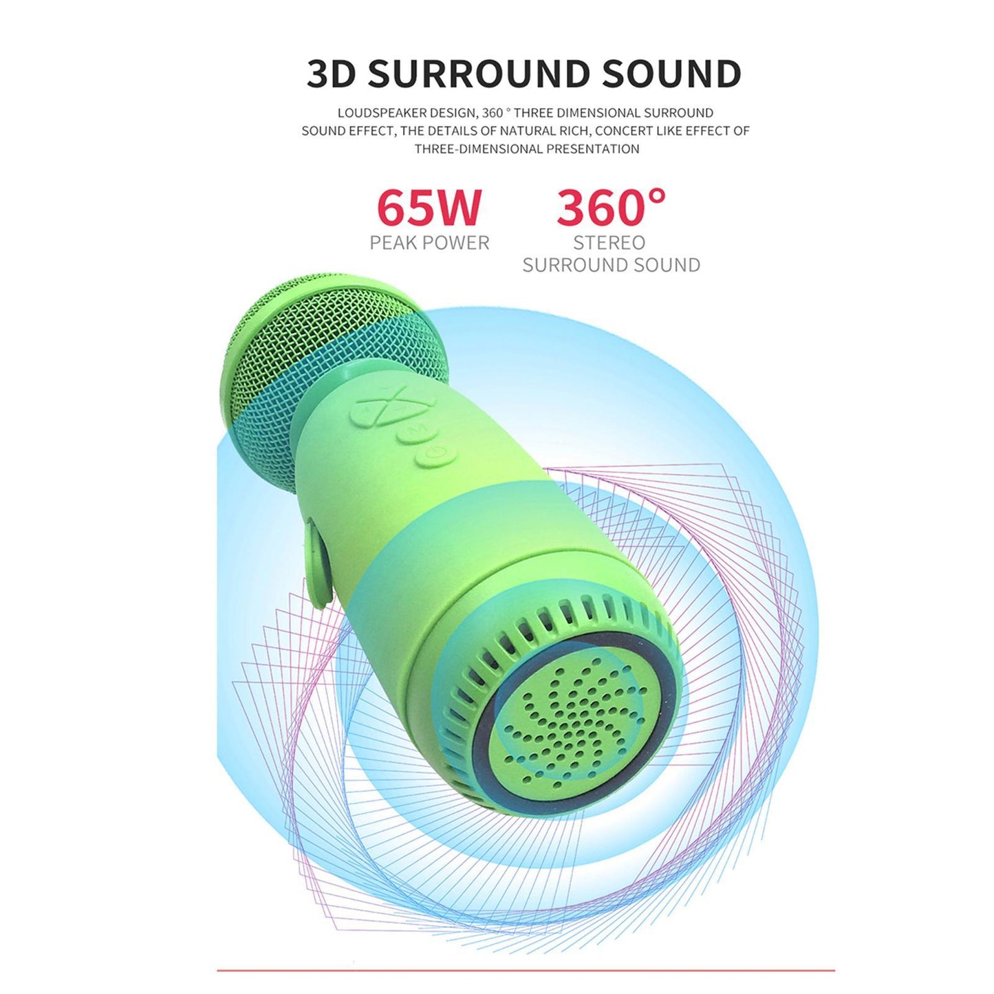 2 in 1 Wireless Karaoke Microphone Bluetooth 5.0 for Kids Adults Blue