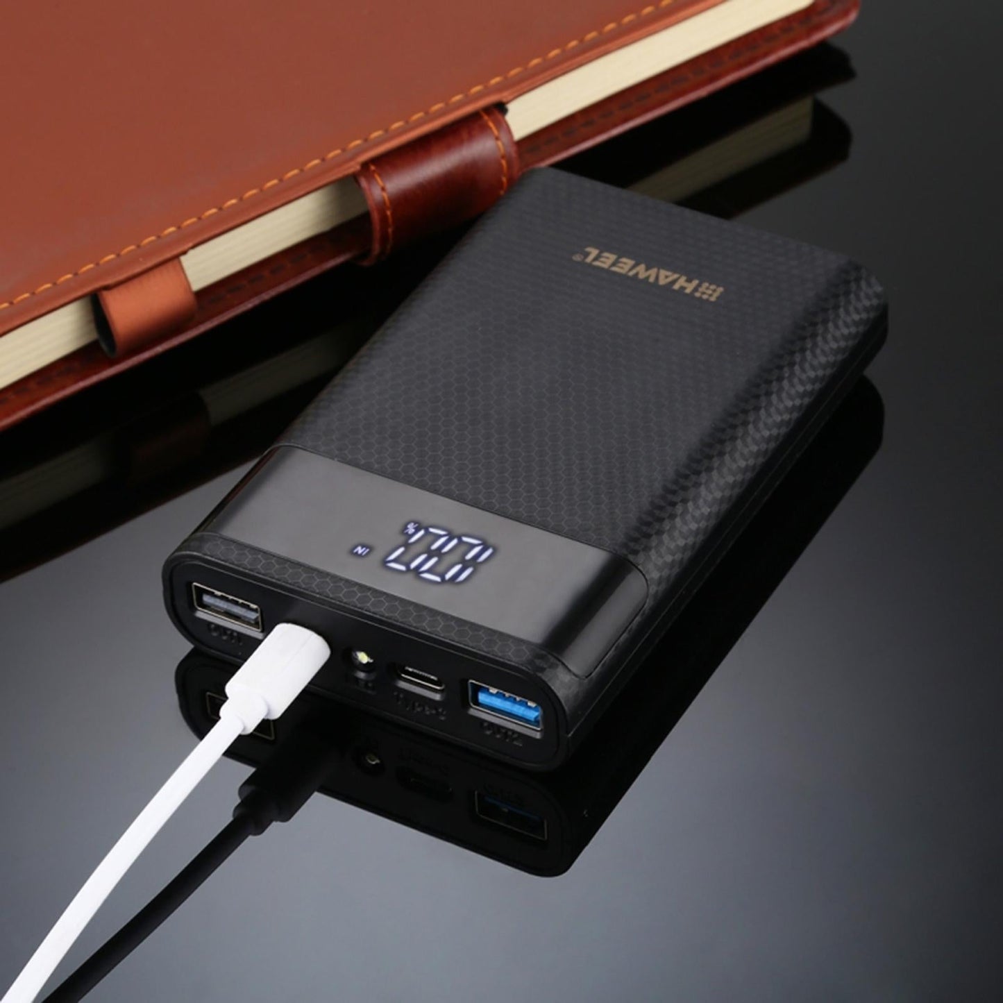18650 DIY Power Bank Dual USB Fast Charging Portable for USB Devices Black