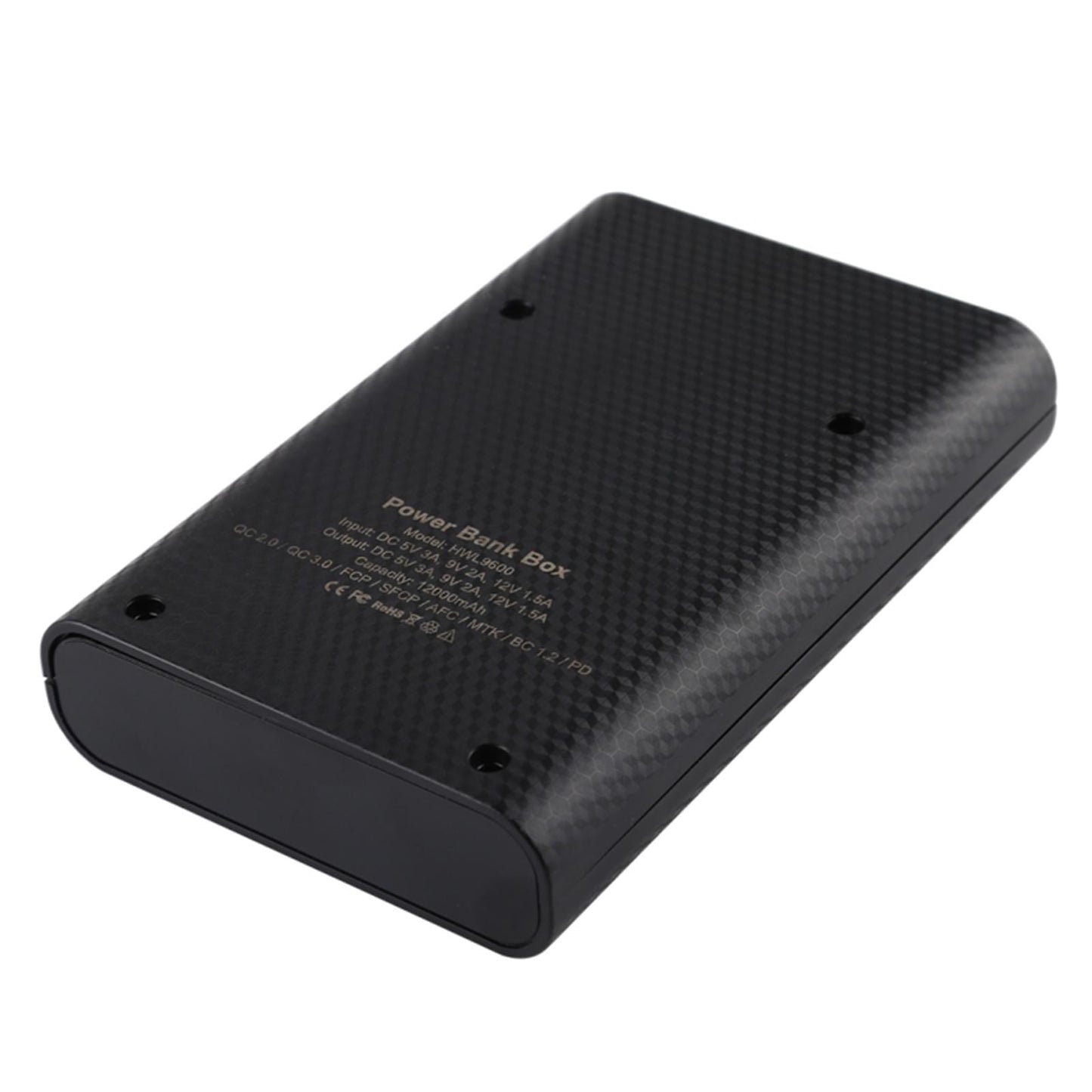18650 DIY Power Bank Dual USB Fast Charging Portable for USB Devices Black