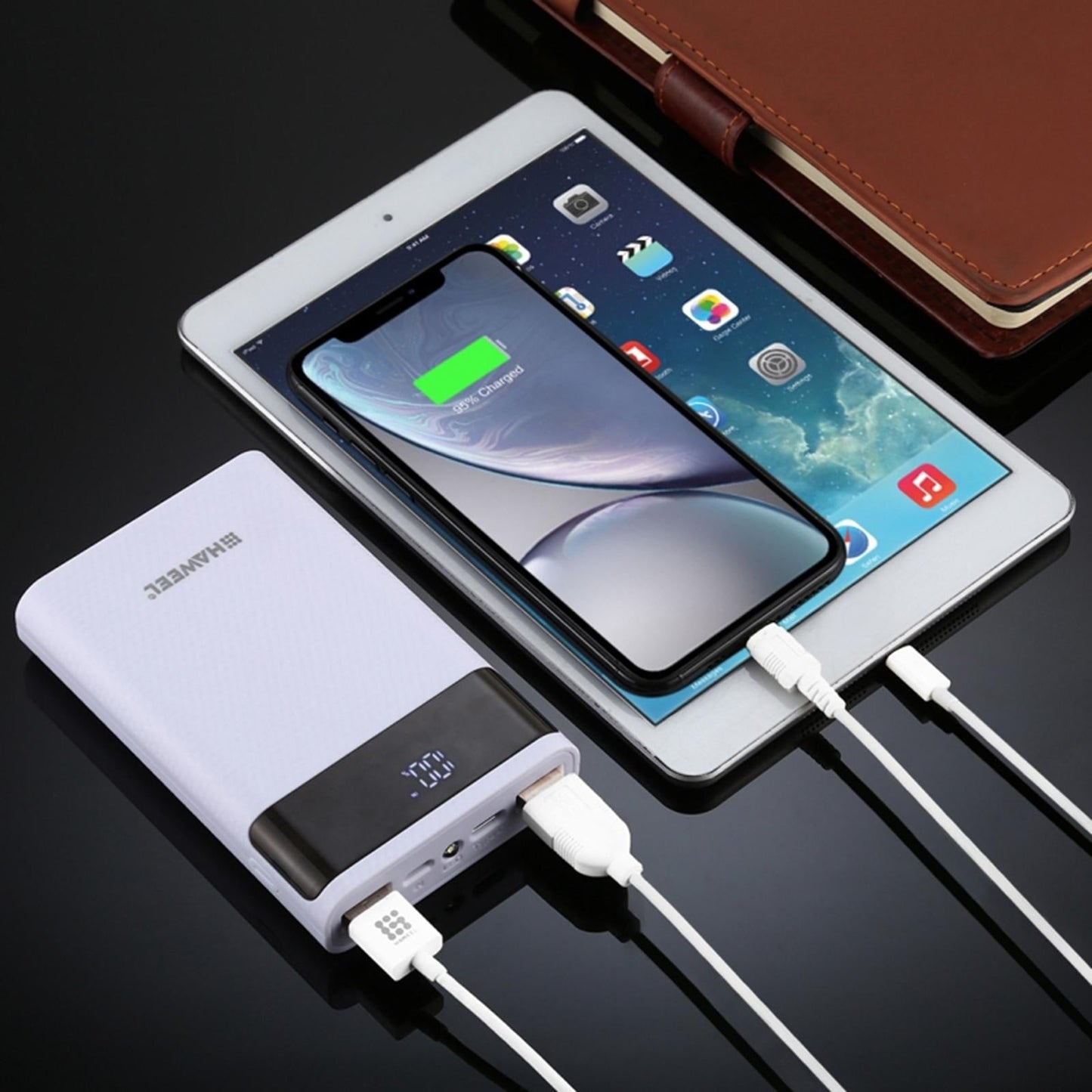 18650 DIY Power Bank Dual USB Fast Charging Portable for USB Devices White