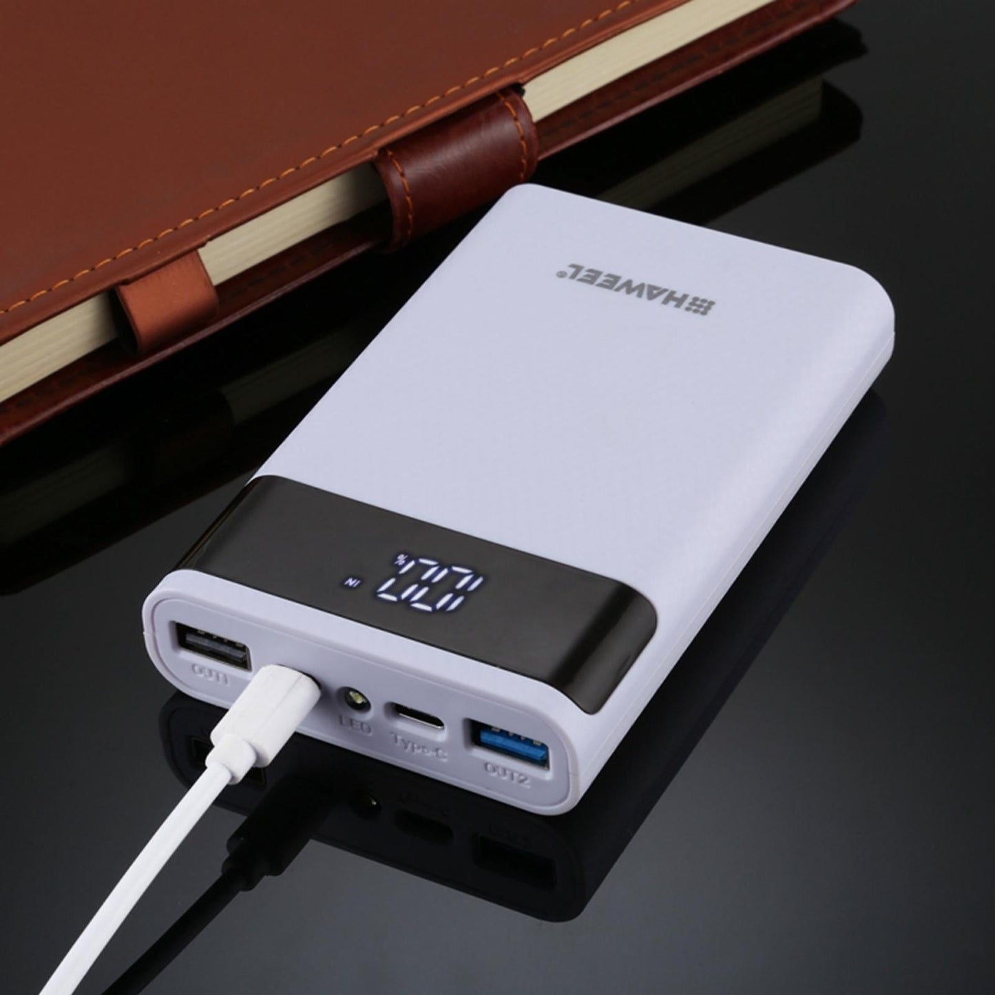 18650 DIY Power Bank Dual USB Fast Charging Portable for USB Devices White