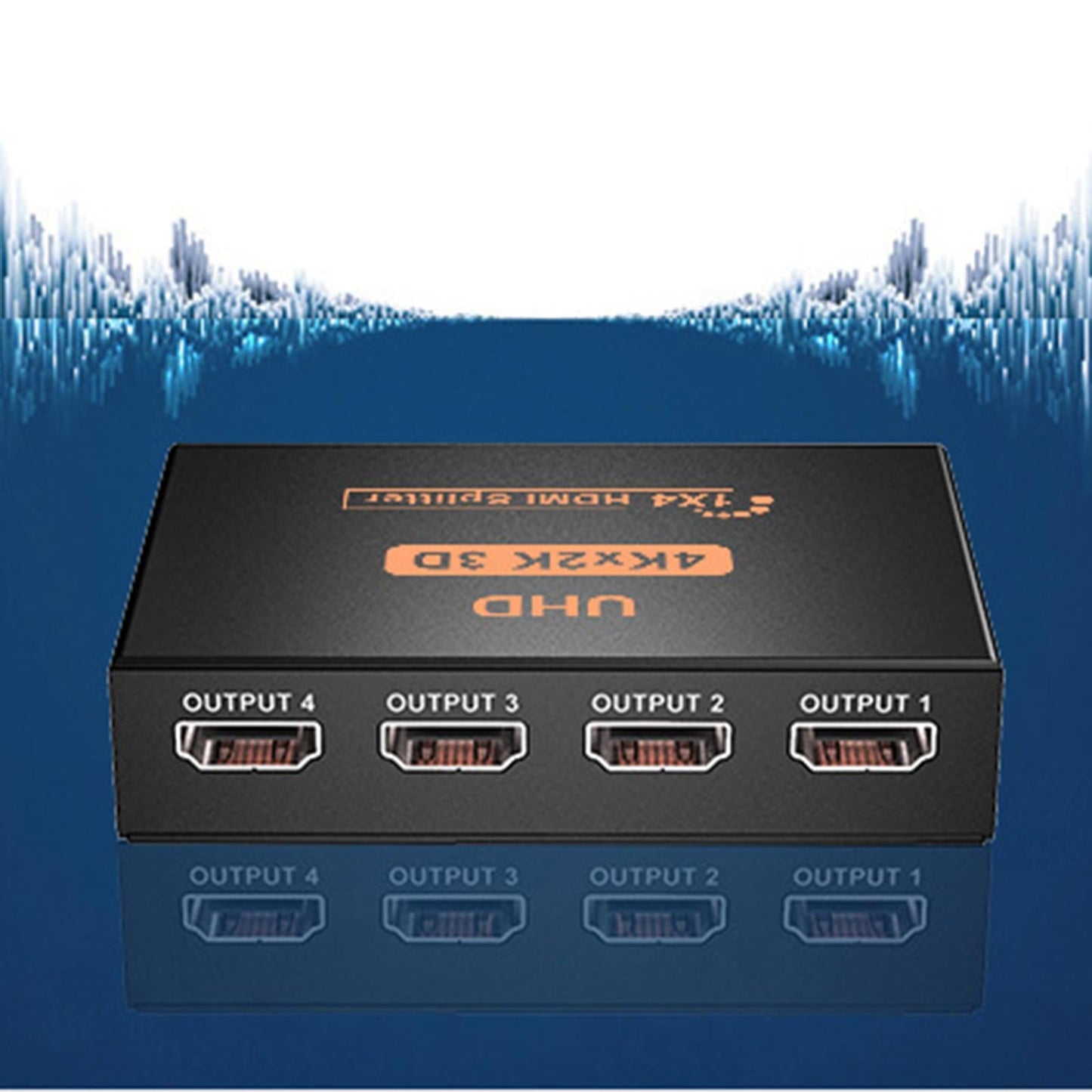 HDMI Splitter Amplifier 1 in 4 Out 4KX2K 30Hz for EU Power Supply Laptop