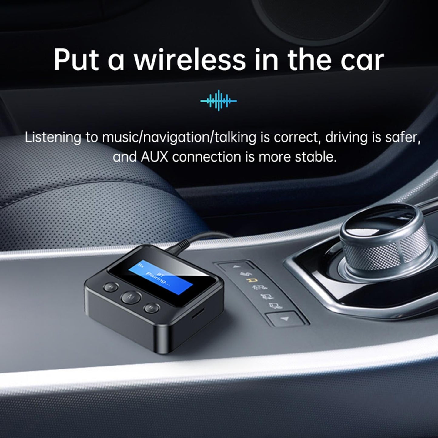 Bluetooth Audio Adapter 3.5mm Wireless Noise Cancelling for Car Home TV