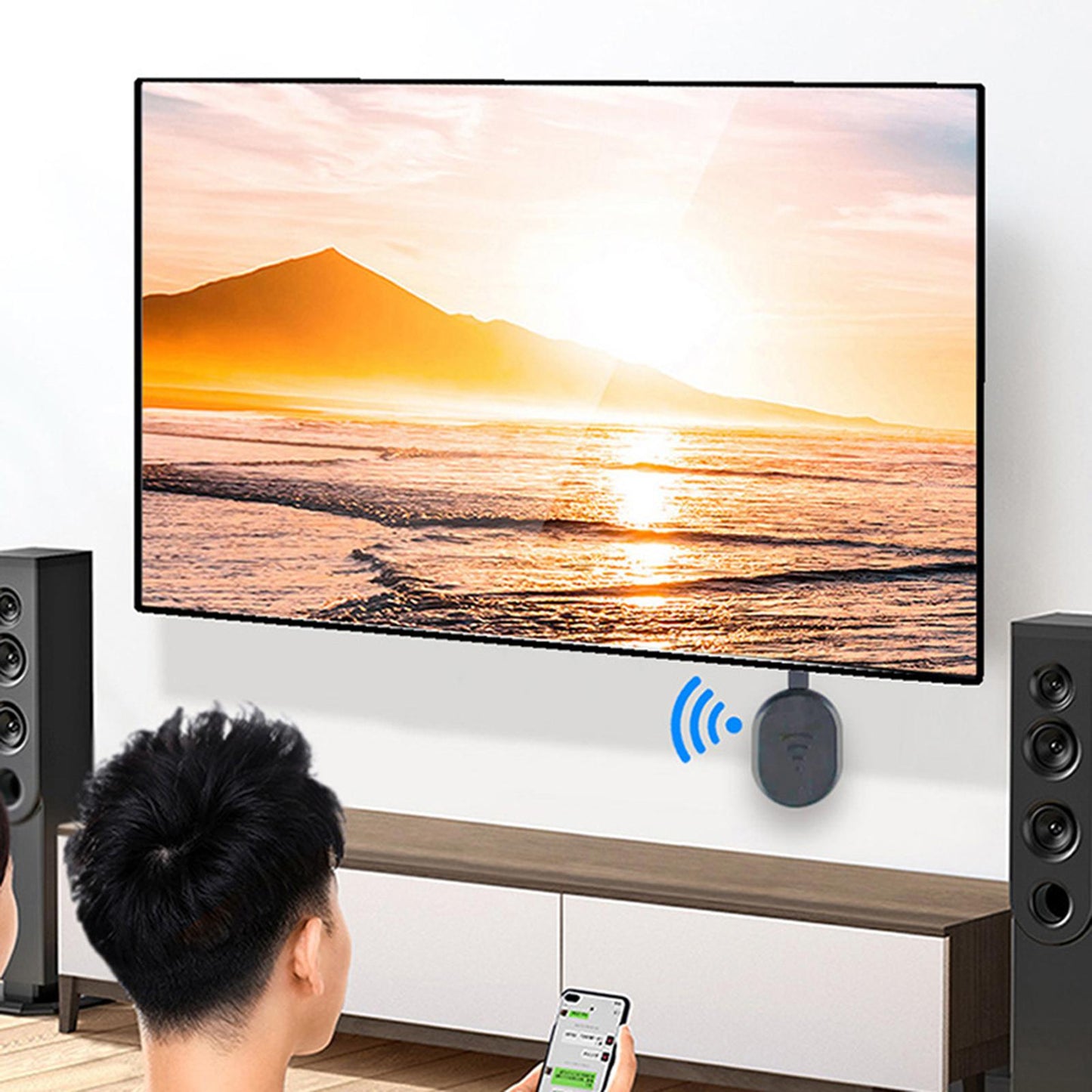 Wireless HDMI Adapter 5G 2.4G for Phone Tablet Laptop Android PC Smartphone White