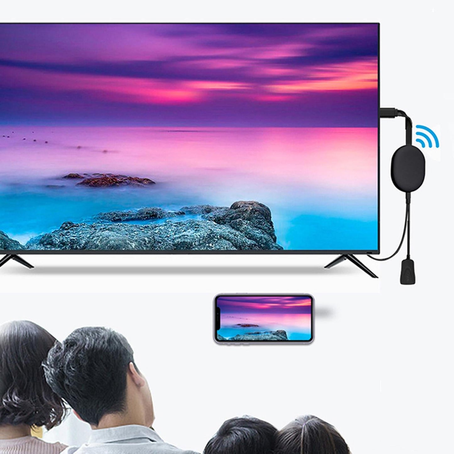 Wireless HDMI Adapter 5G 2.4G for Phone Tablet Laptop Android PC Smartphone White