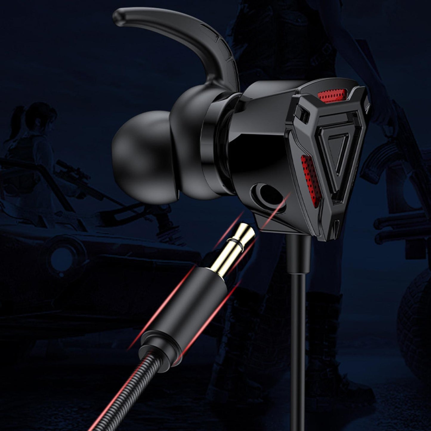 Gaming Earphone Gamer Headset Games Headphones 7.1 With Microphone Red