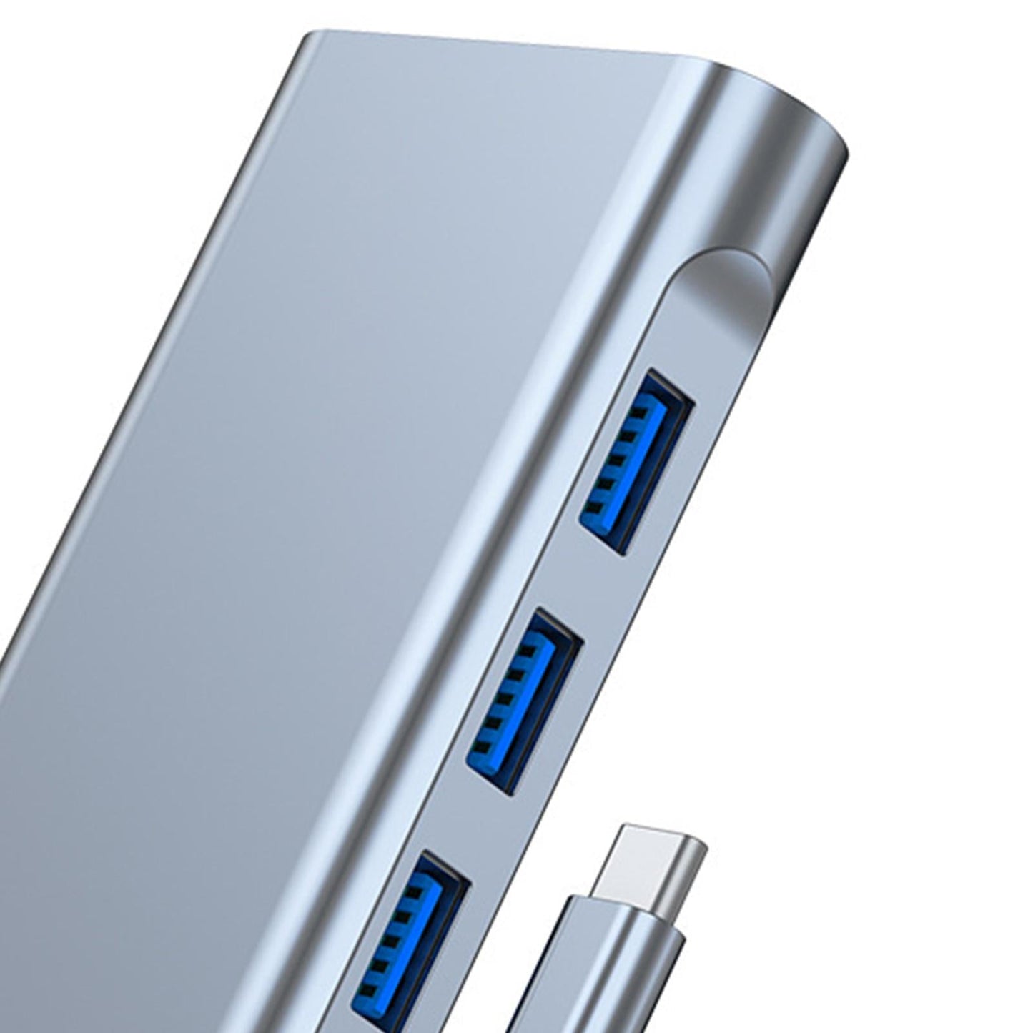 Aluminum Alloy USB Power Hub HDMI to VGA TF Card Reader for Apple Laptop