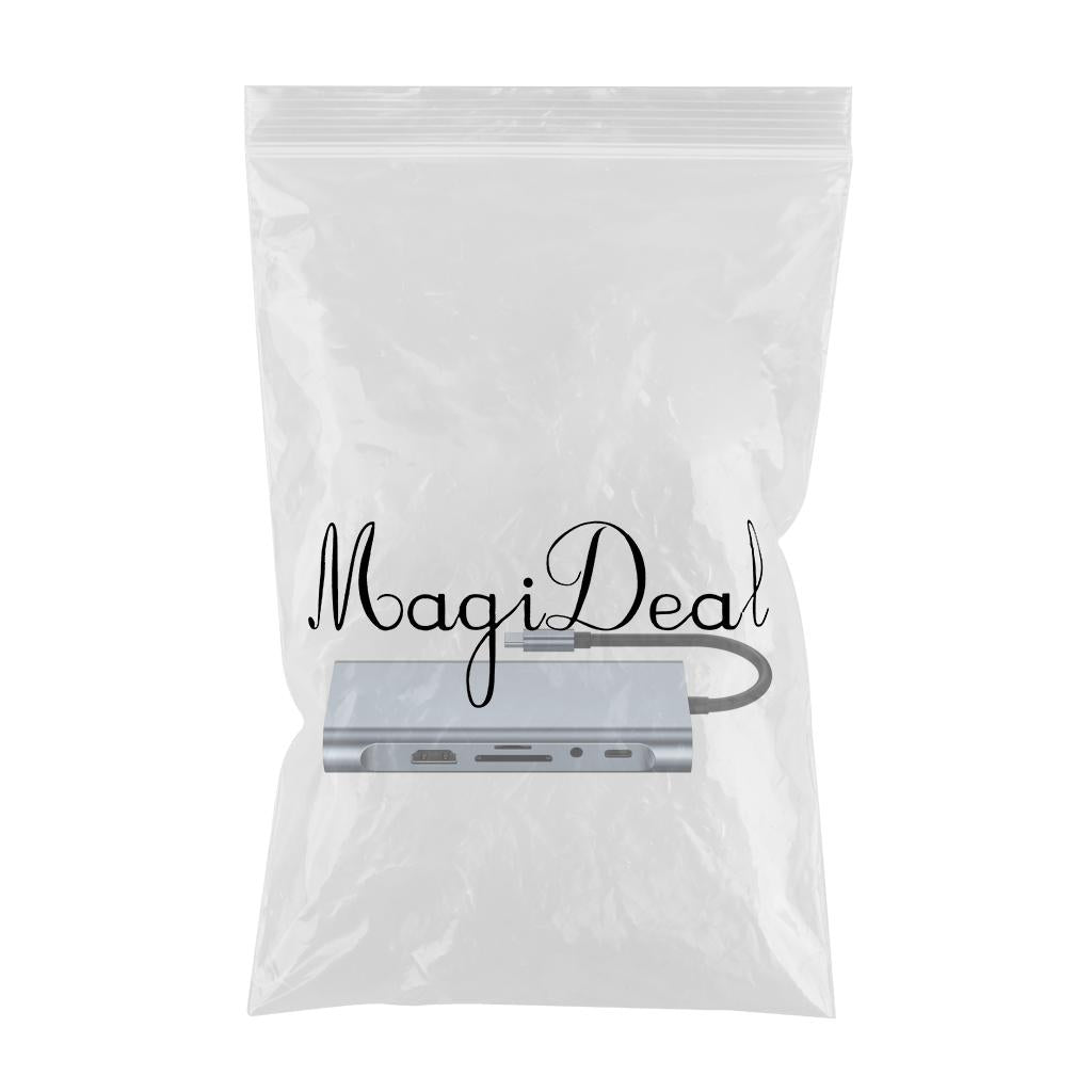 Aluminum Alloy USB Power Hub HDMI to VGA TF Card Reader for Apple Laptop