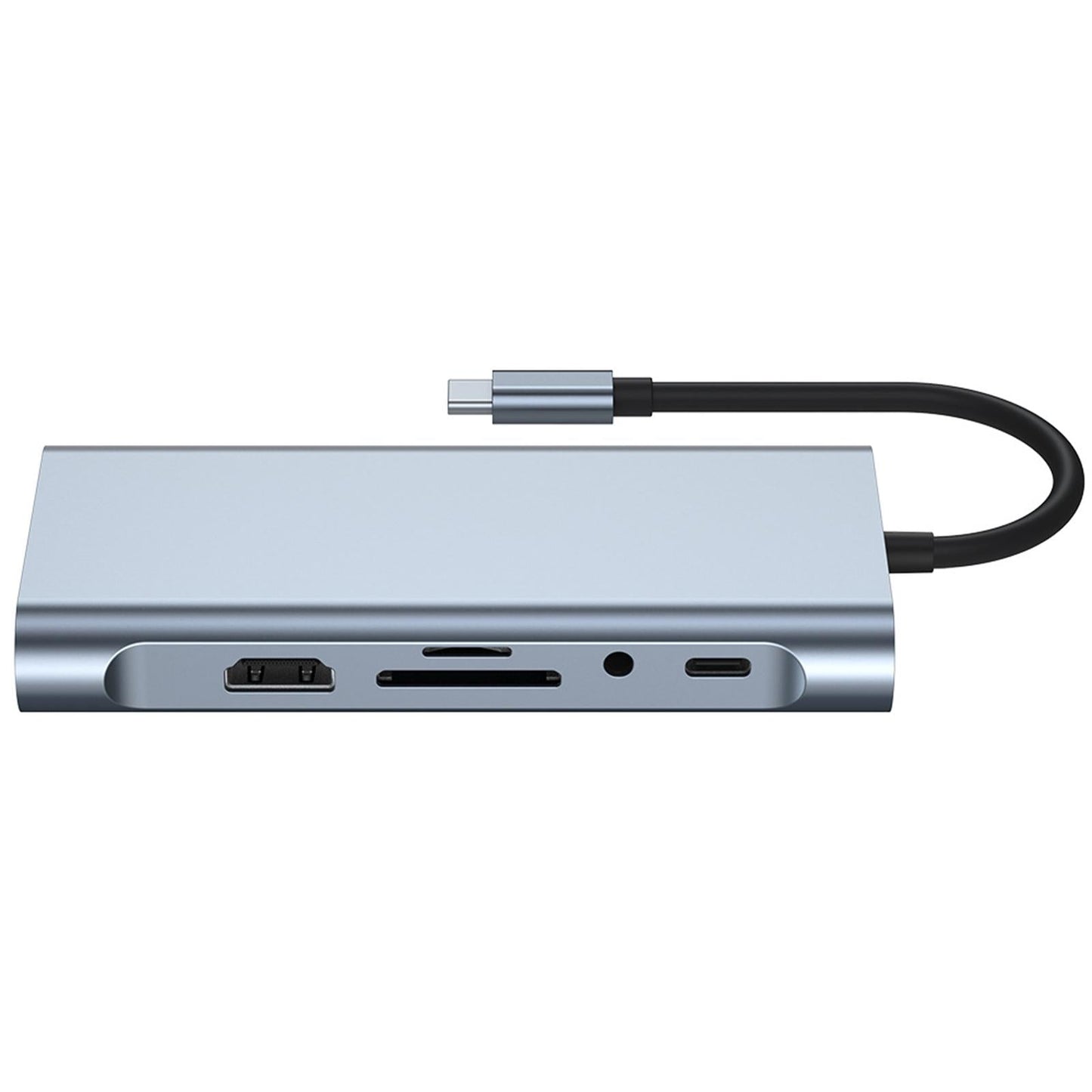 Aluminum Alloy USB Power Hub HDMI to VGA TF Card Reader for Apple Laptop