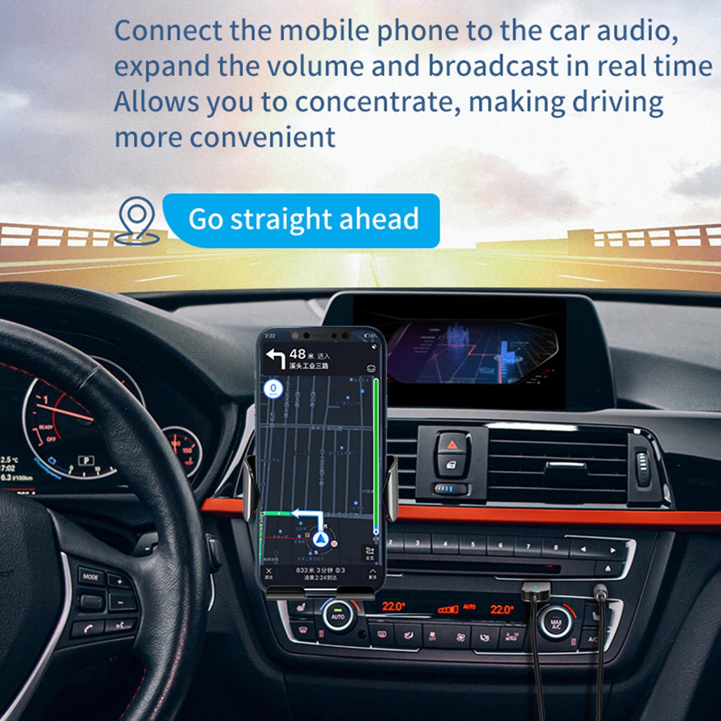 Car Bluetooth Receiver USB 2.0 to 3.5mm Jack Hands-Free Call for Car Speaker